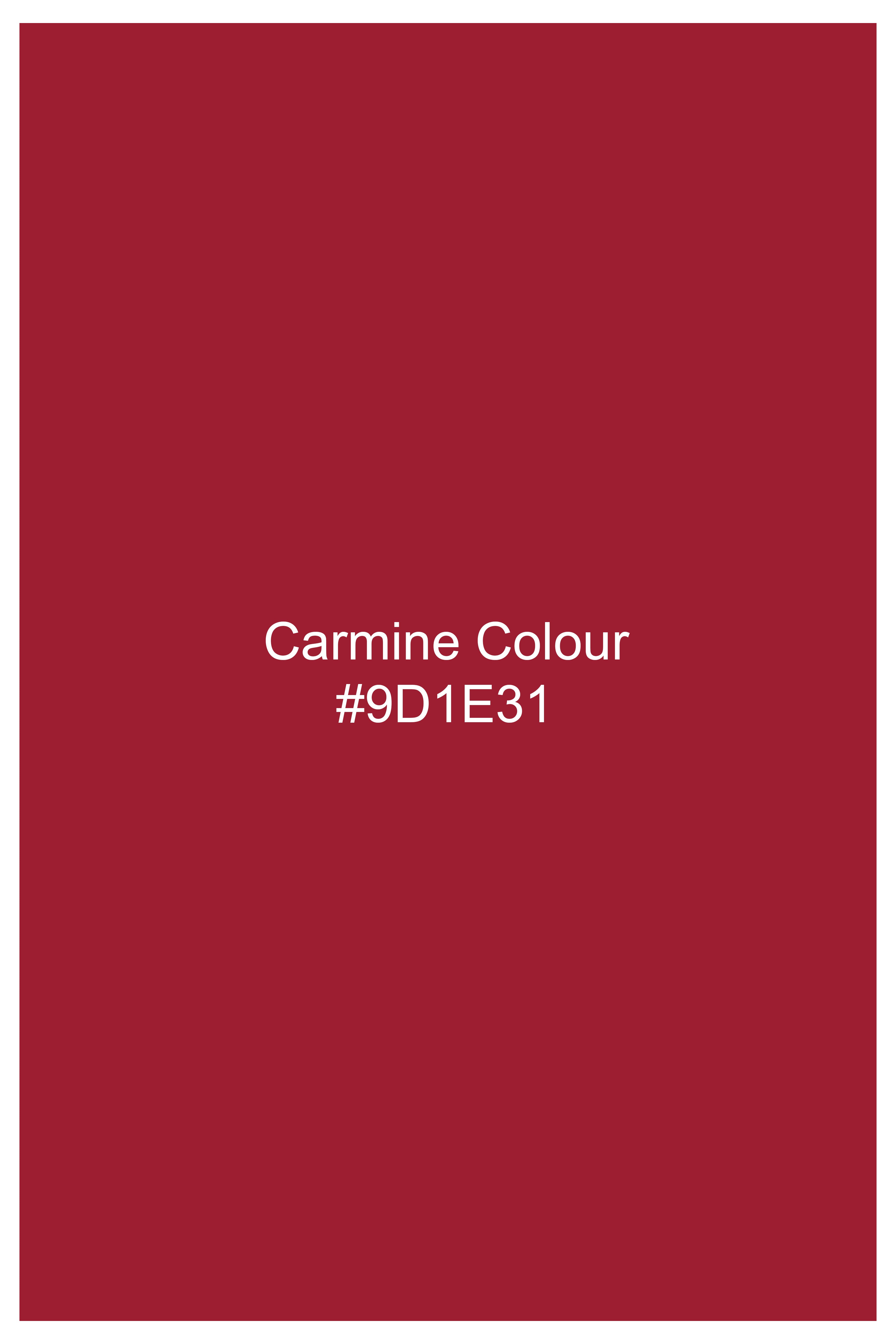 Carmine Red with Gold Hand Painted Luxurious Linen Designer Shirt