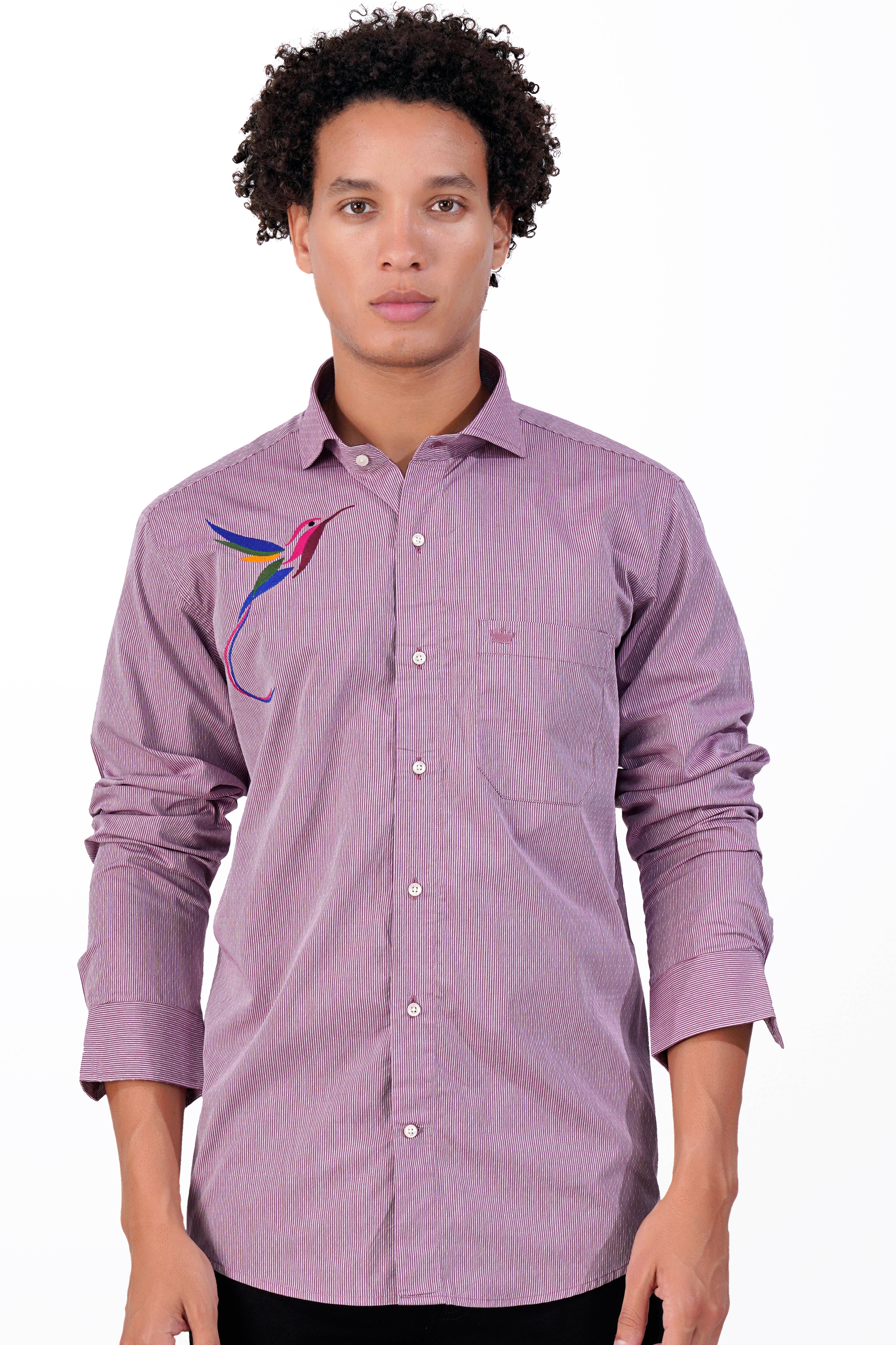 Illusion and Boysenberry Pink Striped Bird Patchwork Dobby Giza Cotton Designer Shirt 6106-CA-E211-38, 6106-CA-E211-H-38, 6106-CA-E211-39, 6106-CA-E211-H-39, 6106-CA-E211-40, 6106-CA-E211-H-40, 6106-CA-E211-42, 6106-CA-E211-H-42, 6106-CA-E211-44, 6106-CA-E211-H-44, 6106-CA-E211-46, 6106-CA-E211-H-46, 6106-CA-E211-48, 6106-CA-E211-H-48, 6106-CA-E211-50, 6106-CA-E211-H-50, 6106-CA-E211-52, 6106-CA-E211-H-52
