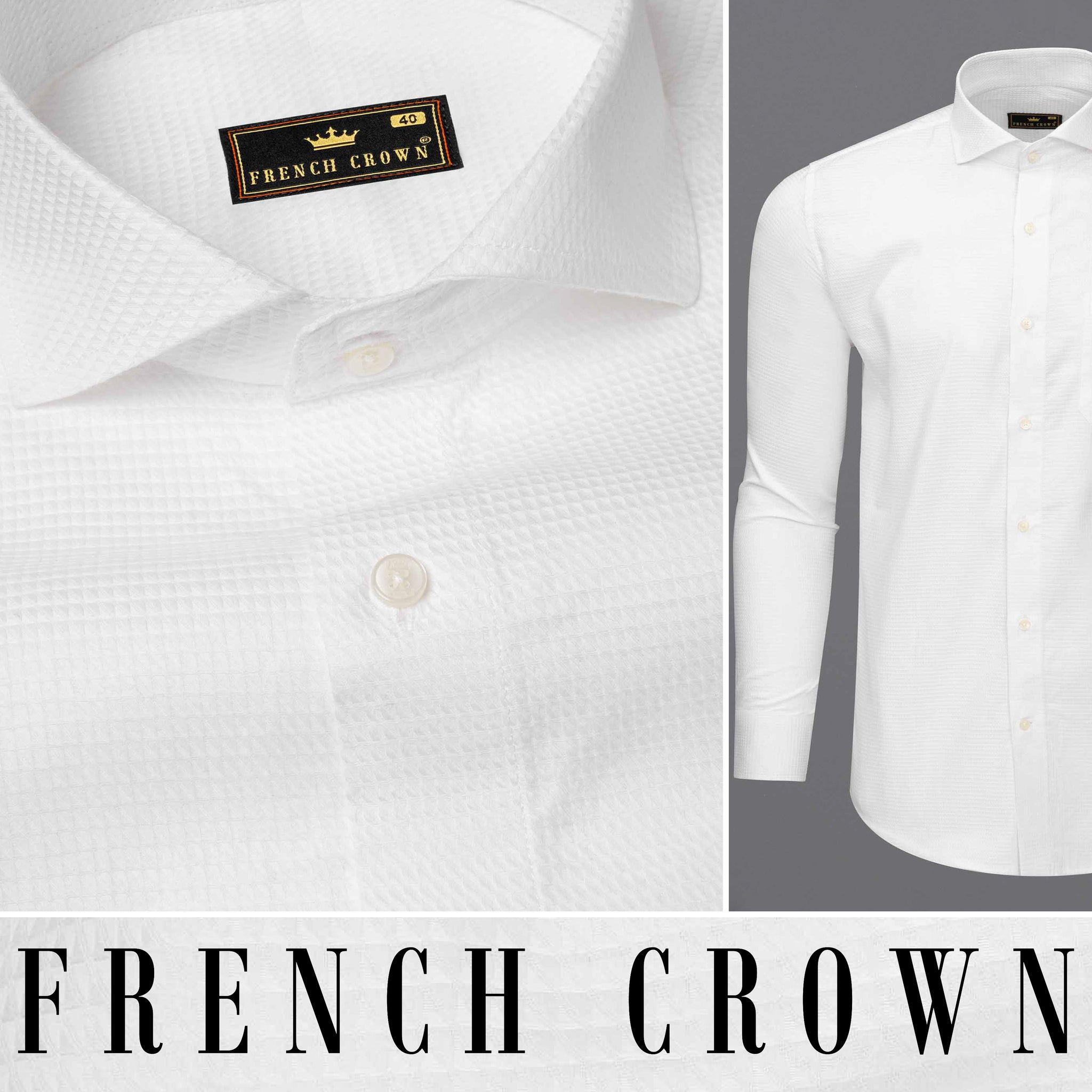 Mr Crown, White Wrinkle Resistant Twill Shirt