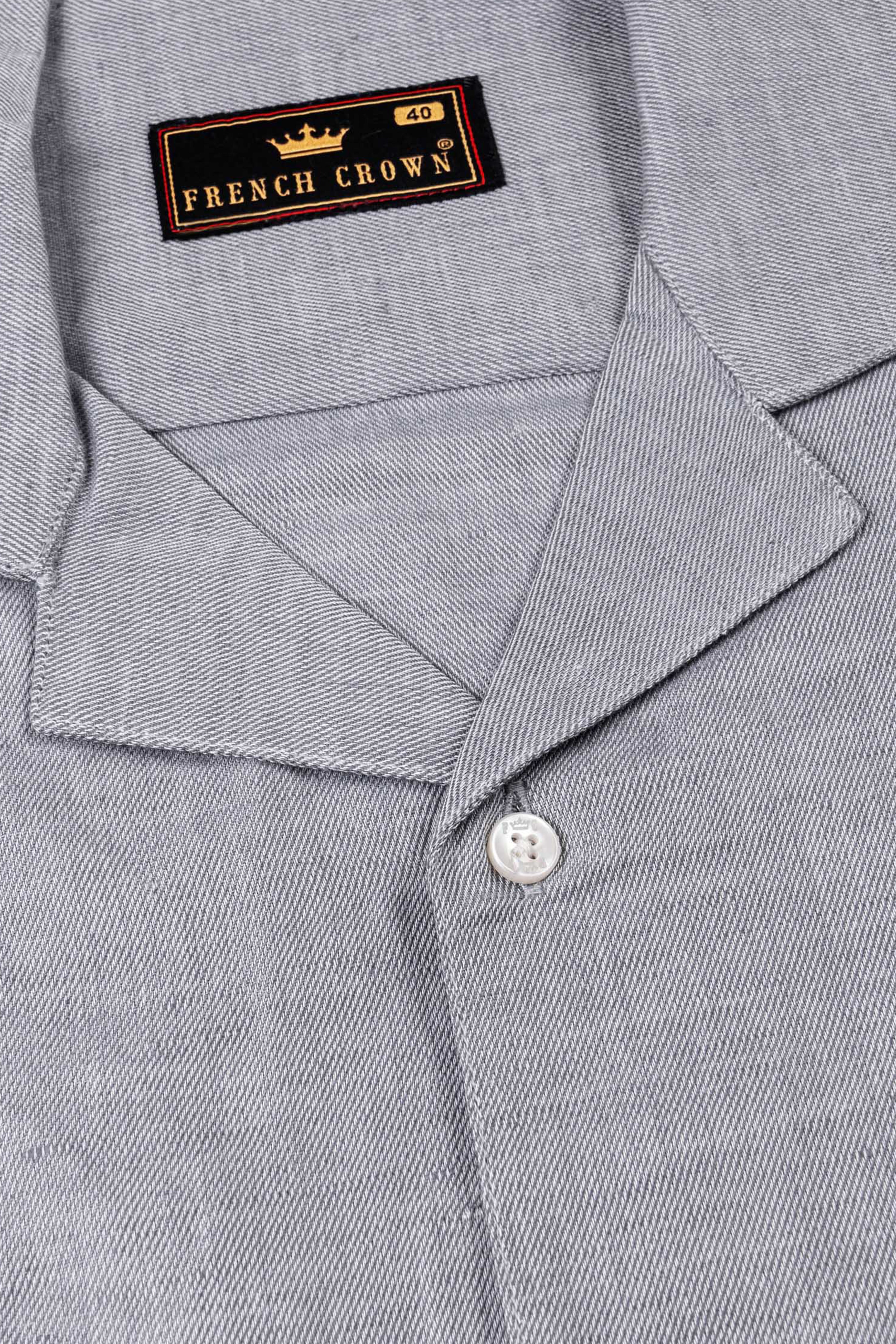 Mountain Mist Grey Luxurious Linen Shirt