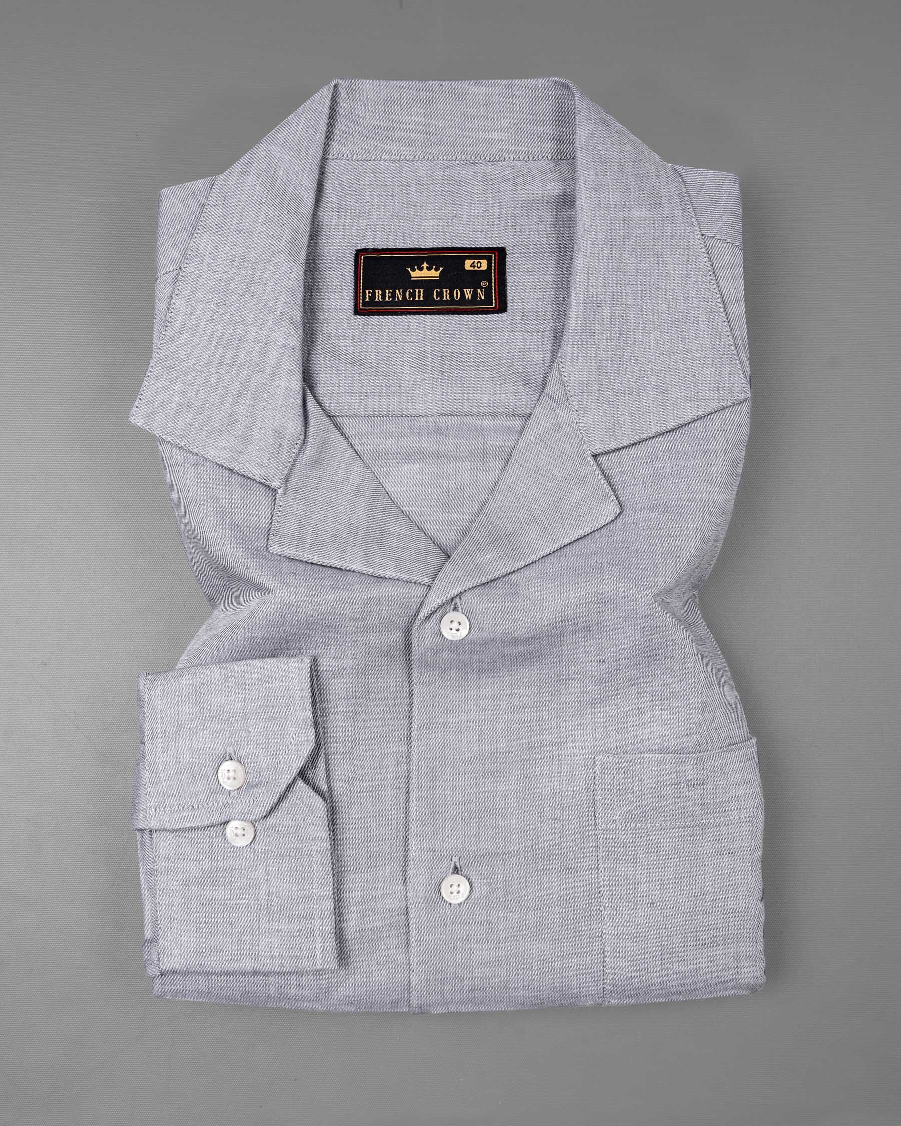 Mountain Mist Grey Luxurious Linen Shirt