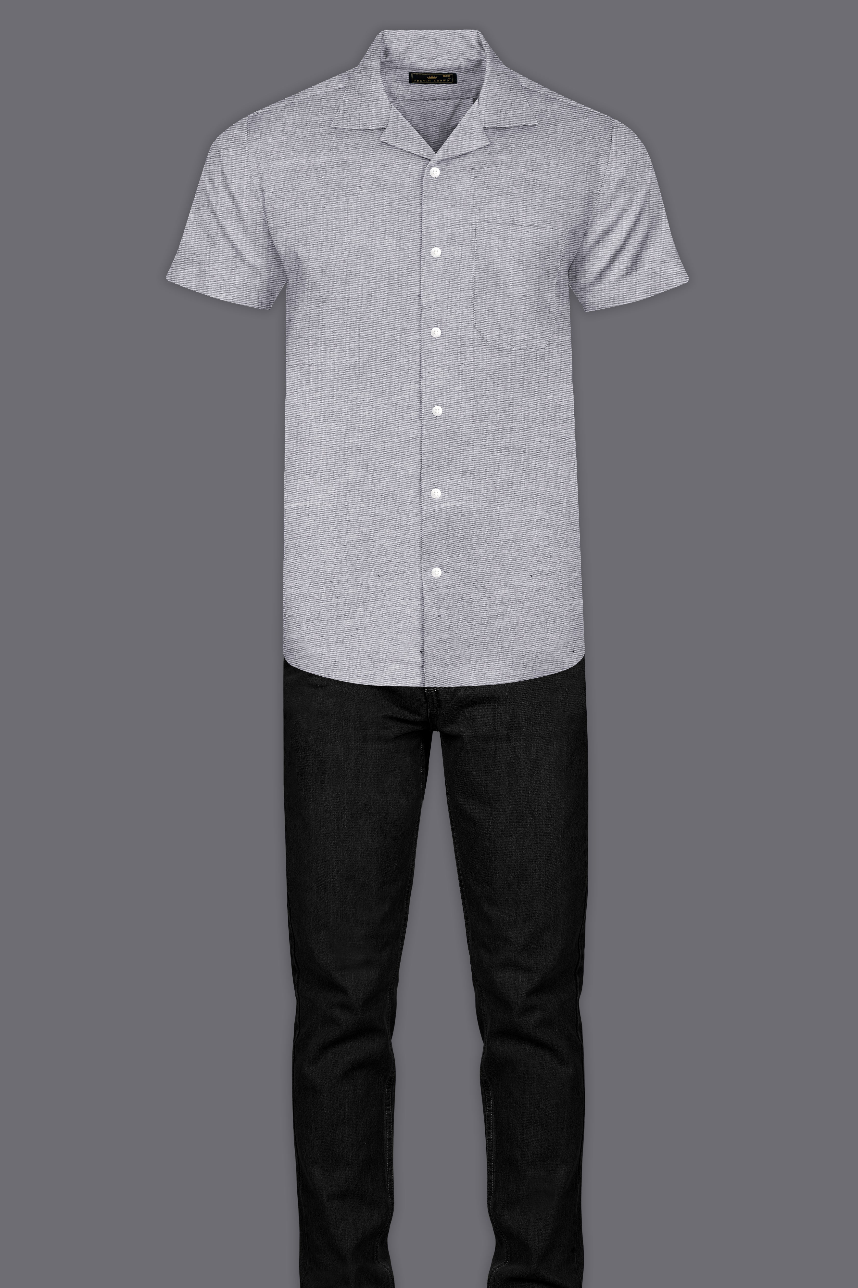 Mountain Mist Grey Luxurious Linen Shirt
