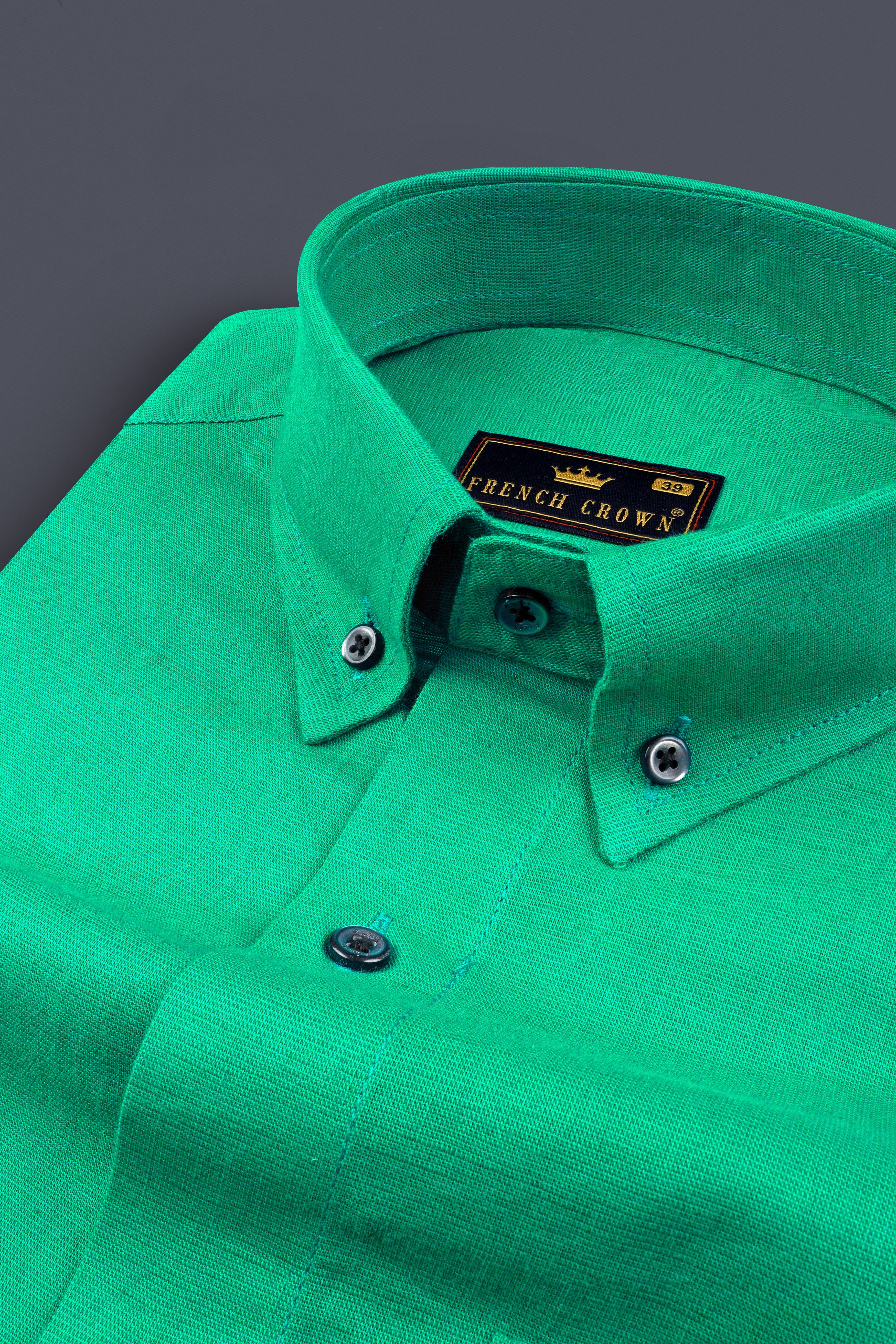 Jade Green Luxurious Linen Shirt