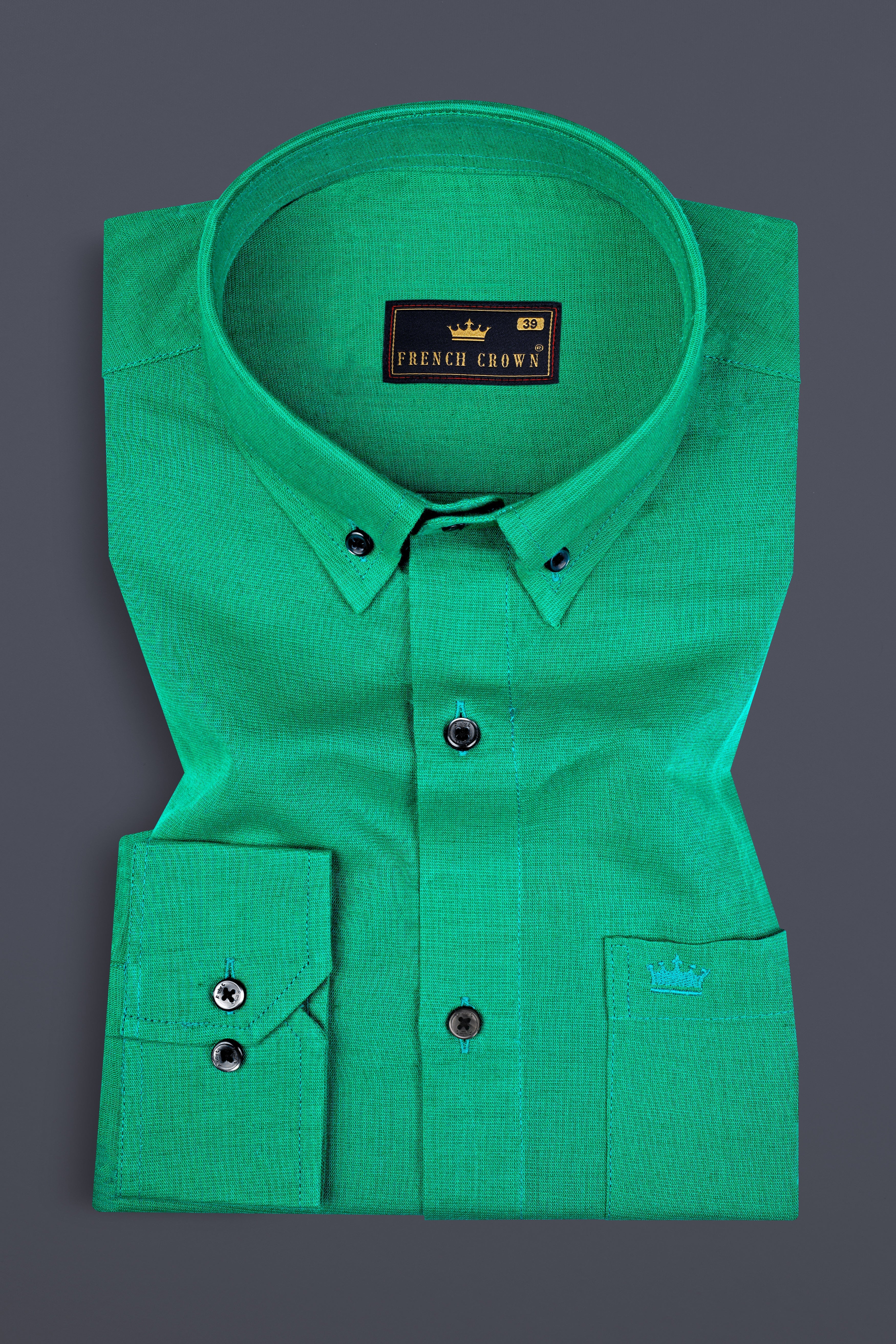 Jade Green Luxurious Linen Shirt