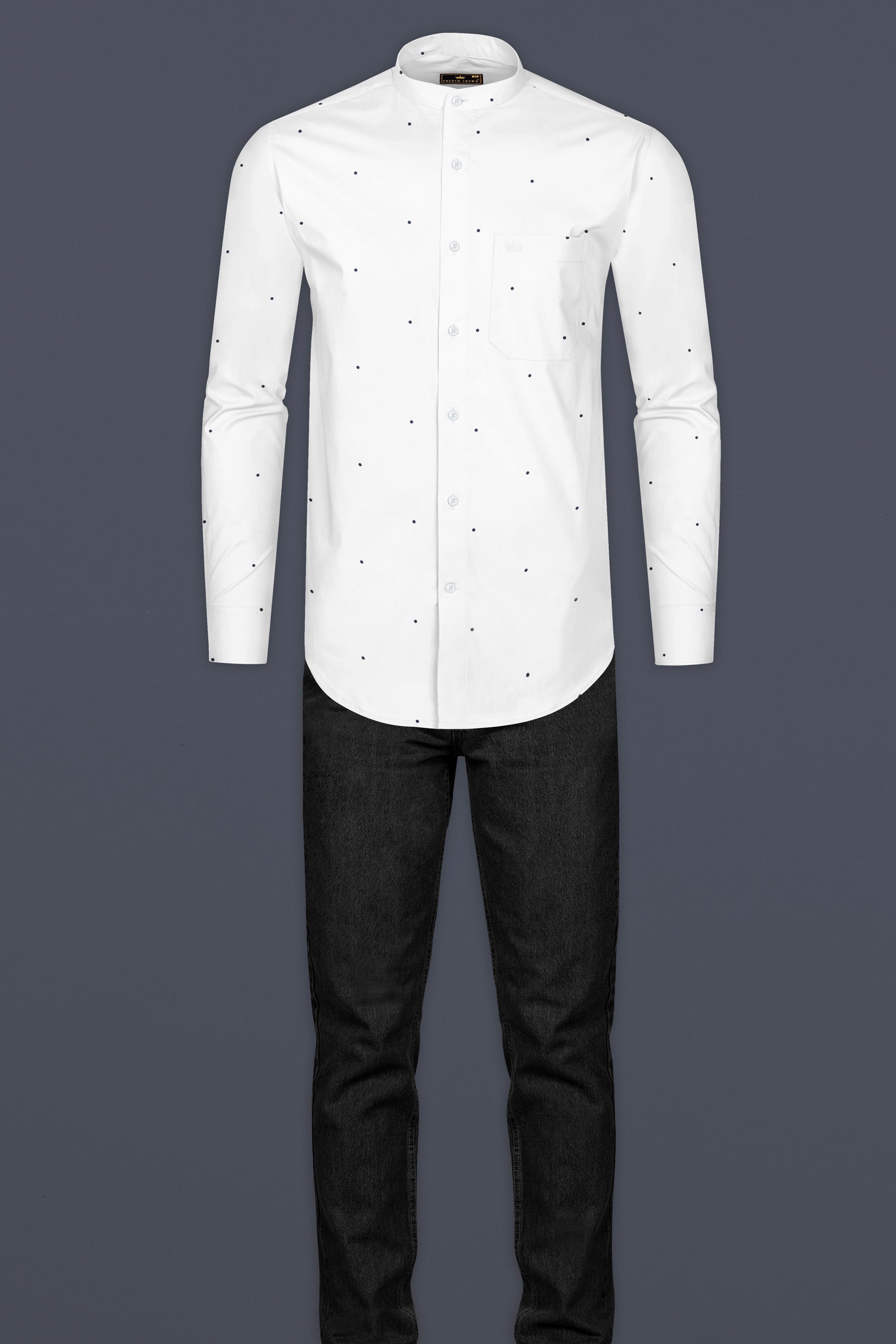 Bright White Dots Printed Super Soft Premium Cotton Shirt