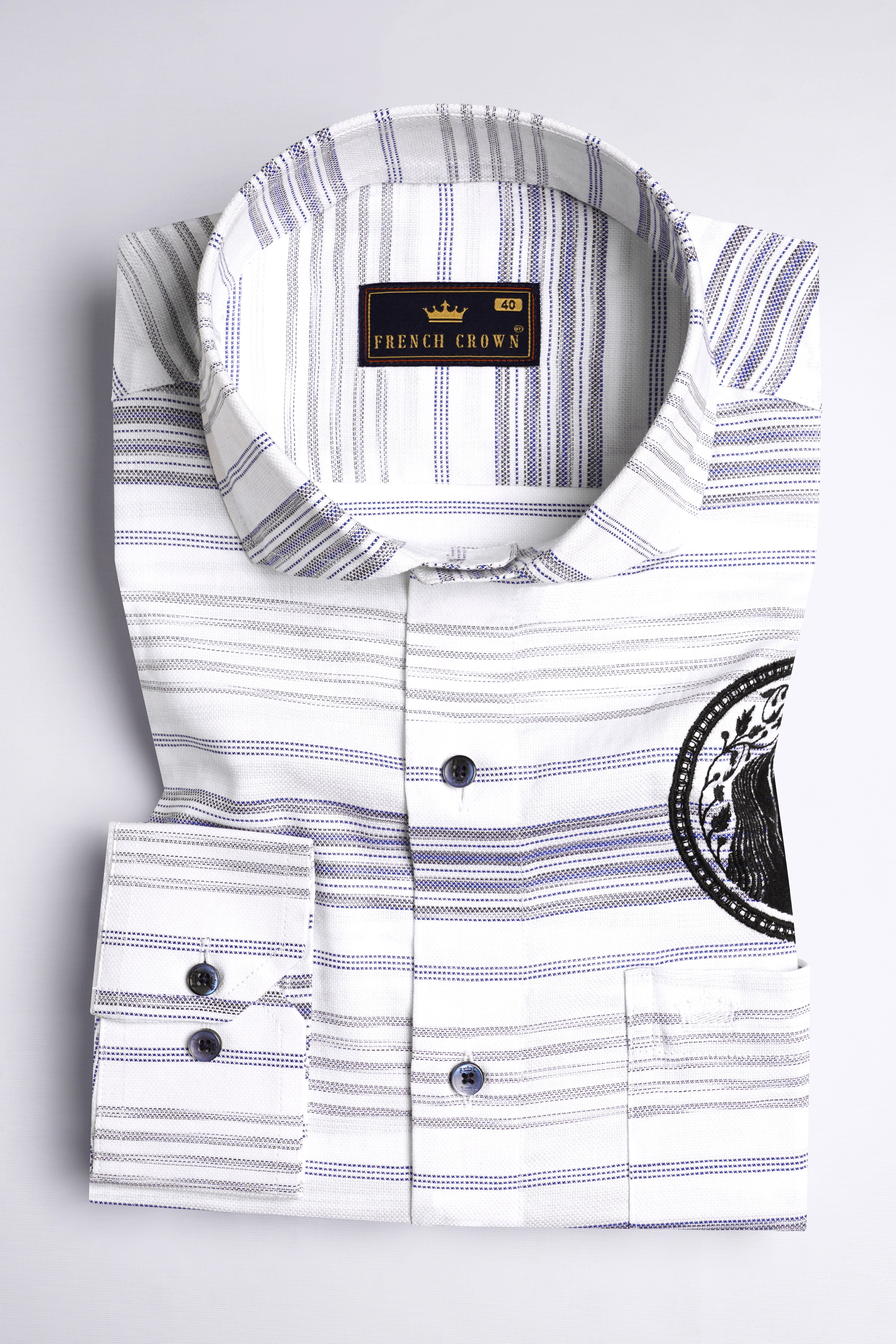 Bright White and Minsk Blue Striped with Horse Embroidered Dobby Premium Giza Cotton Designer Shirt 6198-CA-BLE-E192-38, 6198-CA-BLE-E192-H-38, 6198-CA-BLE-E192-39, 6198-CA-BLE-E192-H-39, 6198-CA-BLE-E192-40, 6198-CA-BLE-E192-H-40, 6198-CA-BLE-E192-42, 6198-CA-BLE-E192-H-42, 6198-CA-BLE-E192-44, 6198-CA-BLE-E192-H-44, 6198-CA-BLE-E192-46, 6198-CA-BLE-E192-H-46, 6198-CA-BLE-E192-48, 6198-CA-BLE-E192-H-48, 6198-CA-BLE-E192-50, 6198-CA-BLE-E192-H-50, 6198-CA-BLE-E192-52, 6198-CA-BLE-E192-H-52