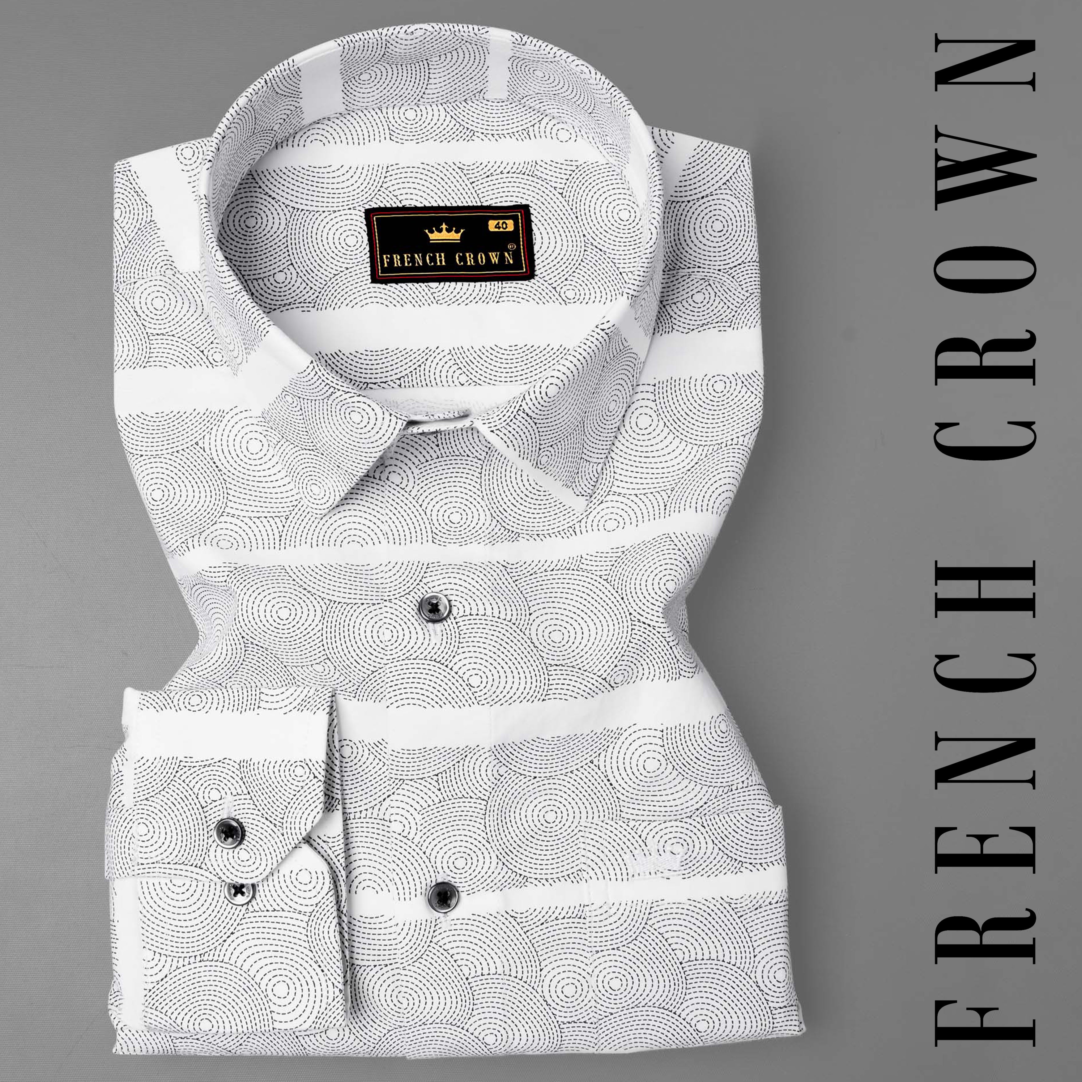 Bright White Swirls Print Super Soft Premium Cotton Shirt