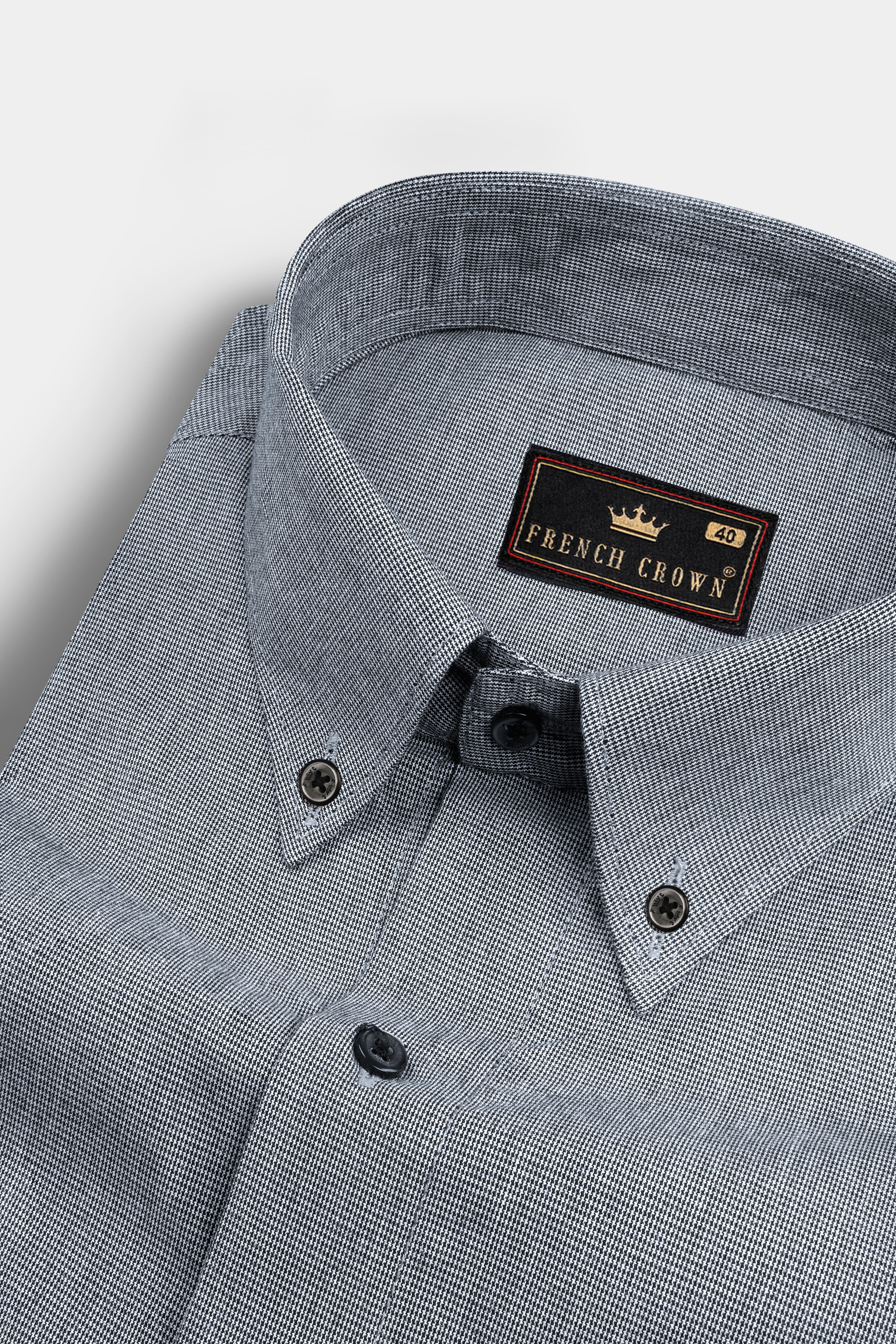 Chatelle Gray Micro Houndstooth Heavyweight Shirt