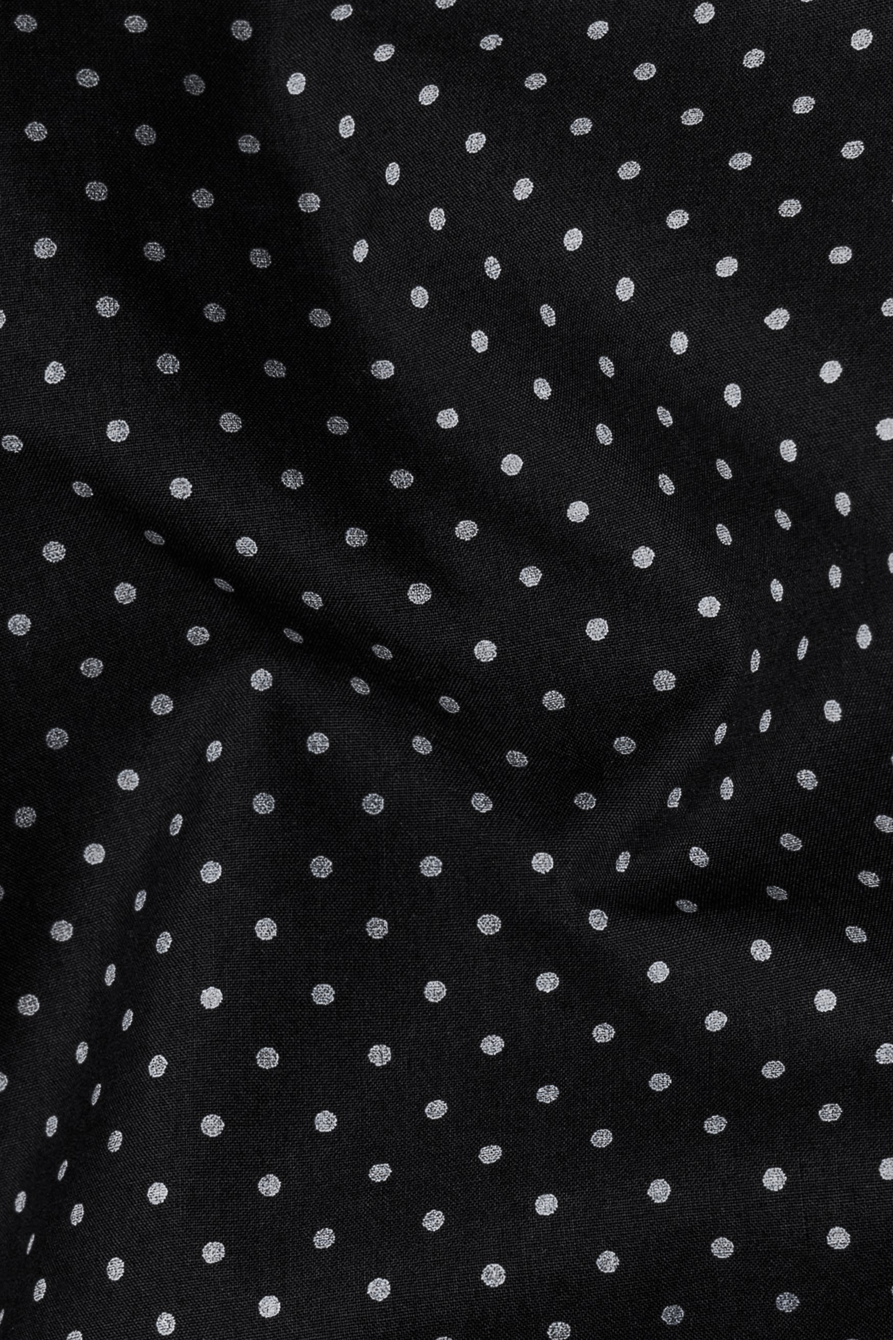Jade Black Twill Polka Dots Premium Cotton Shirt