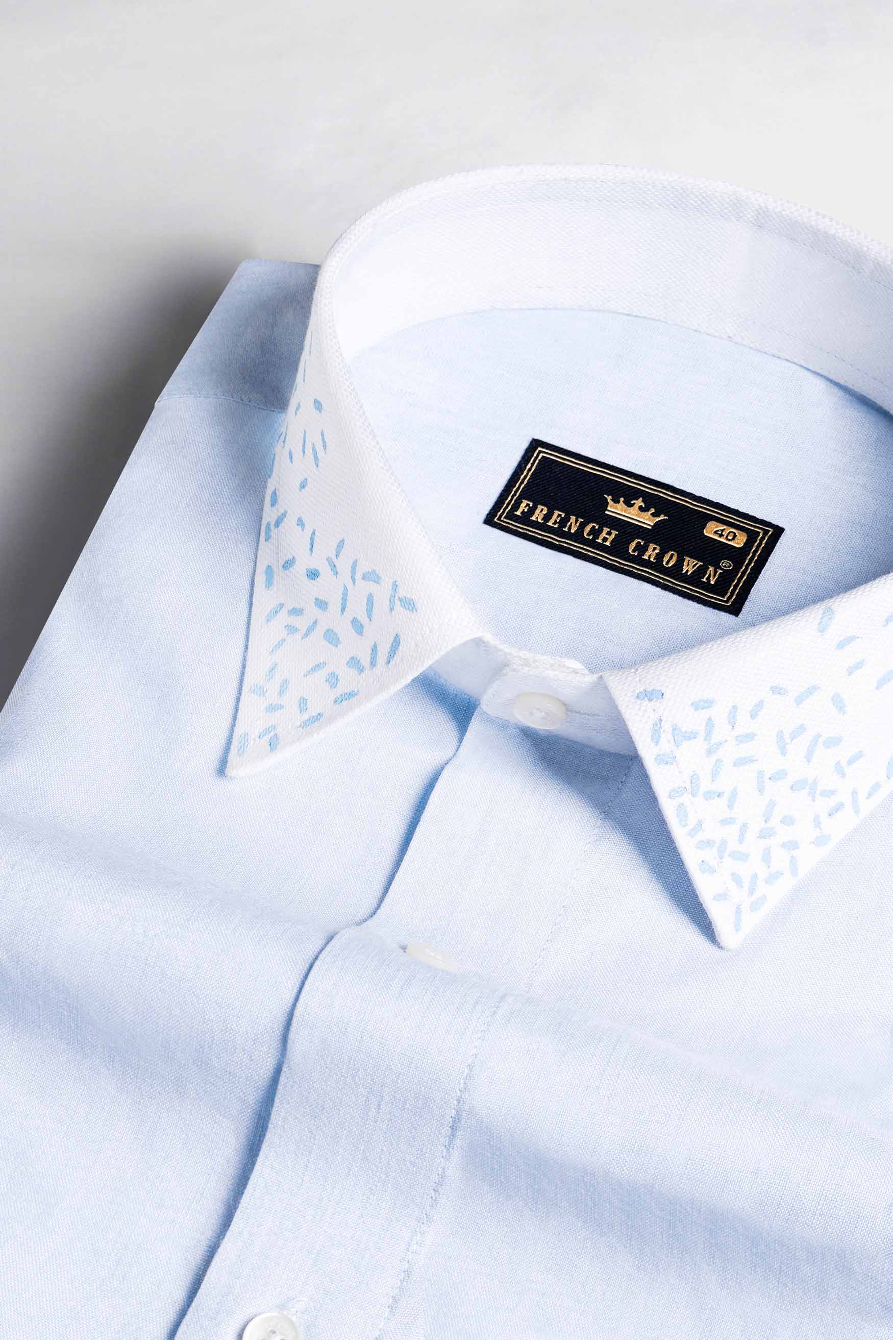 Gainsboro Gray with White Cuffs and Collar Hand Painted Premium Cotton Designer Shirt 6280-WCC-ART-38, 6280-WCC-ART-H-38, 6280-WCC-ART-39, 6280-WCC-ART-H-39, 6280-WCC-ART-40, 6280-WCC-ART-H-40, 6280-WCC-ART-42, 6280-WCC-ART-H-42, 6280-WCC-ART-44, 6280-WCC-ART-H-44, 6280-WCC-ART-46, 6280-WCC-ART-H-46, 6280-WCC-ART-48, 6280-WCC-ART-H-48, 6280-WCC-ART-50, 6280-WCC-ART-H-50, 6280-WCC-ART-52, 6280-WCC-ART-H-52
