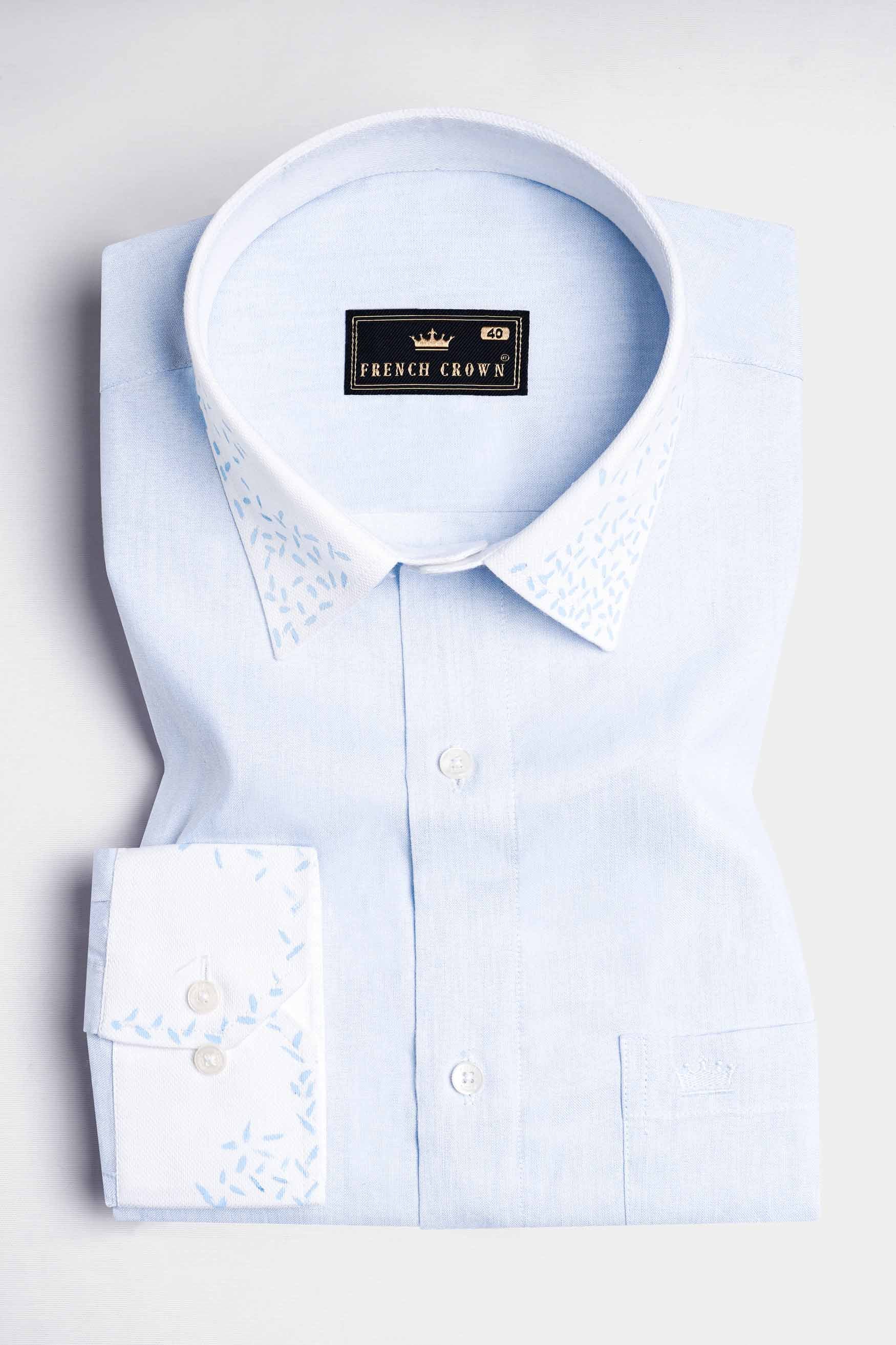 Gainsboro Gray with White Cuffs and Collar Hand Painted Premium Cotton Designer Shirt 6280-WCC-ART-38, 6280-WCC-ART-H-38, 6280-WCC-ART-39, 6280-WCC-ART-H-39, 6280-WCC-ART-40, 6280-WCC-ART-H-40, 6280-WCC-ART-42, 6280-WCC-ART-H-42, 6280-WCC-ART-44, 6280-WCC-ART-H-44, 6280-WCC-ART-46, 6280-WCC-ART-H-46, 6280-WCC-ART-48, 6280-WCC-ART-H-48, 6280-WCC-ART-50, 6280-WCC-ART-H-50, 6280-WCC-ART-52, 6280-WCC-ART-H-52