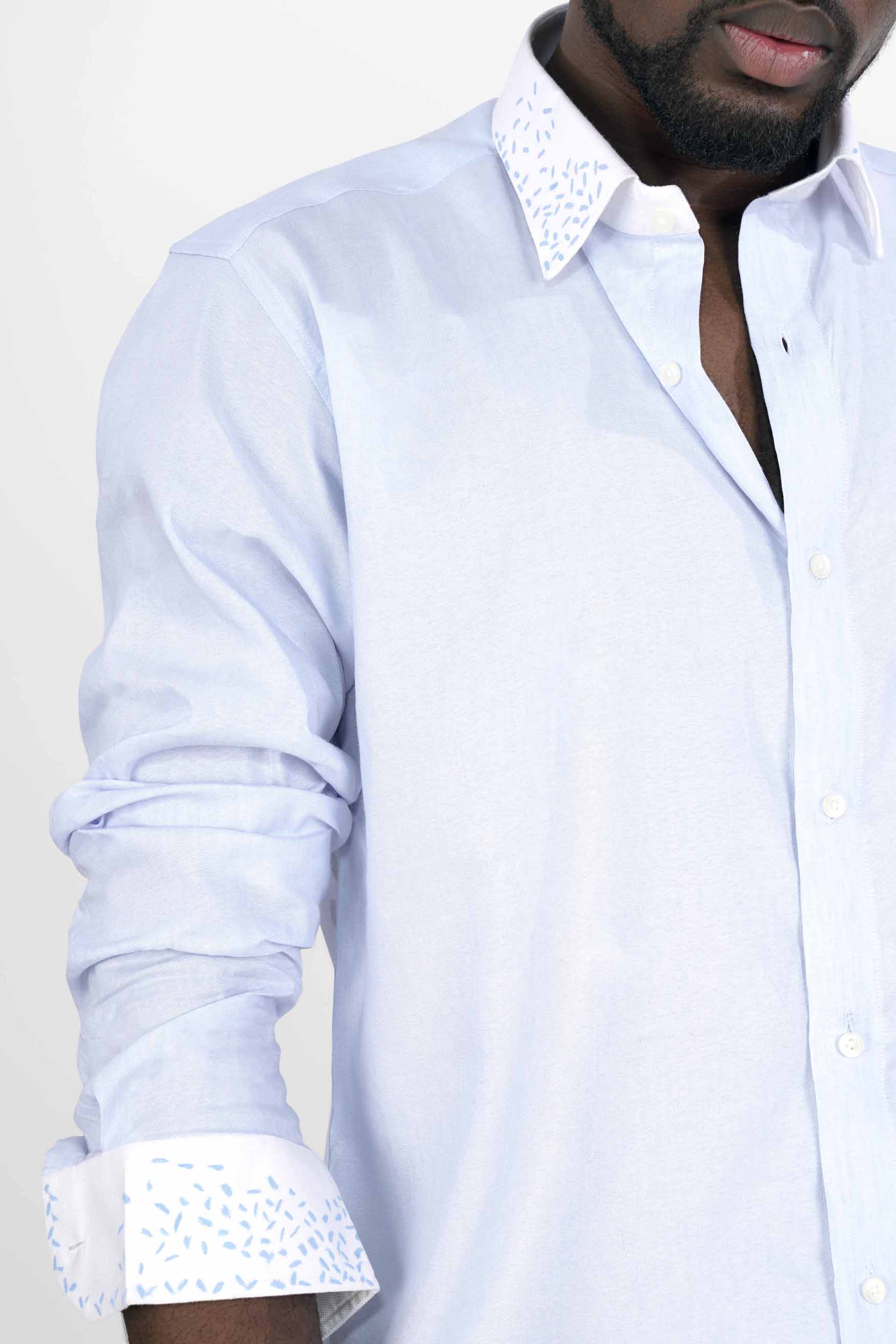 Gainsboro Gray with White Cuffs and Collar Hand Painted Premium Cotton Designer Shirt 6280-WCC-ART-38, 6280-WCC-ART-H-38, 6280-WCC-ART-39, 6280-WCC-ART-H-39, 6280-WCC-ART-40, 6280-WCC-ART-H-40, 6280-WCC-ART-42, 6280-WCC-ART-H-42, 6280-WCC-ART-44, 6280-WCC-ART-H-44, 6280-WCC-ART-46, 6280-WCC-ART-H-46, 6280-WCC-ART-48, 6280-WCC-ART-H-48, 6280-WCC-ART-50, 6280-WCC-ART-H-50, 6280-WCC-ART-52, 6280-WCC-ART-H-52
