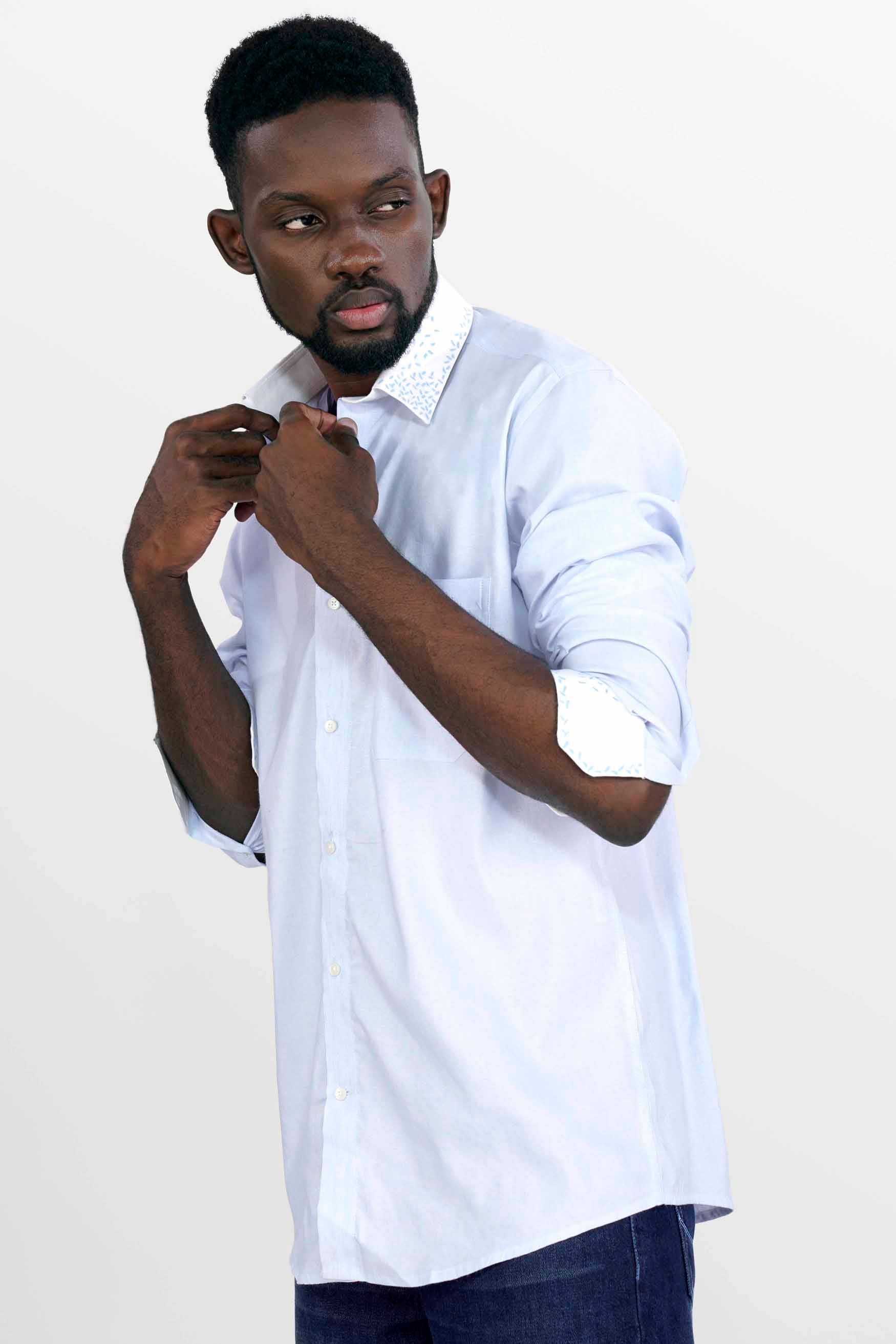 Gainsboro Gray with White Cuffs and Collar Hand Painted Premium Cotton Designer Shirt 6280-WCC-ART-38, 6280-WCC-ART-H-38, 6280-WCC-ART-39, 6280-WCC-ART-H-39, 6280-WCC-ART-40, 6280-WCC-ART-H-40, 6280-WCC-ART-42, 6280-WCC-ART-H-42, 6280-WCC-ART-44, 6280-WCC-ART-H-44, 6280-WCC-ART-46, 6280-WCC-ART-H-46, 6280-WCC-ART-48, 6280-WCC-ART-H-48, 6280-WCC-ART-50, 6280-WCC-ART-H-50, 6280-WCC-ART-52, 6280-WCC-ART-H-52
