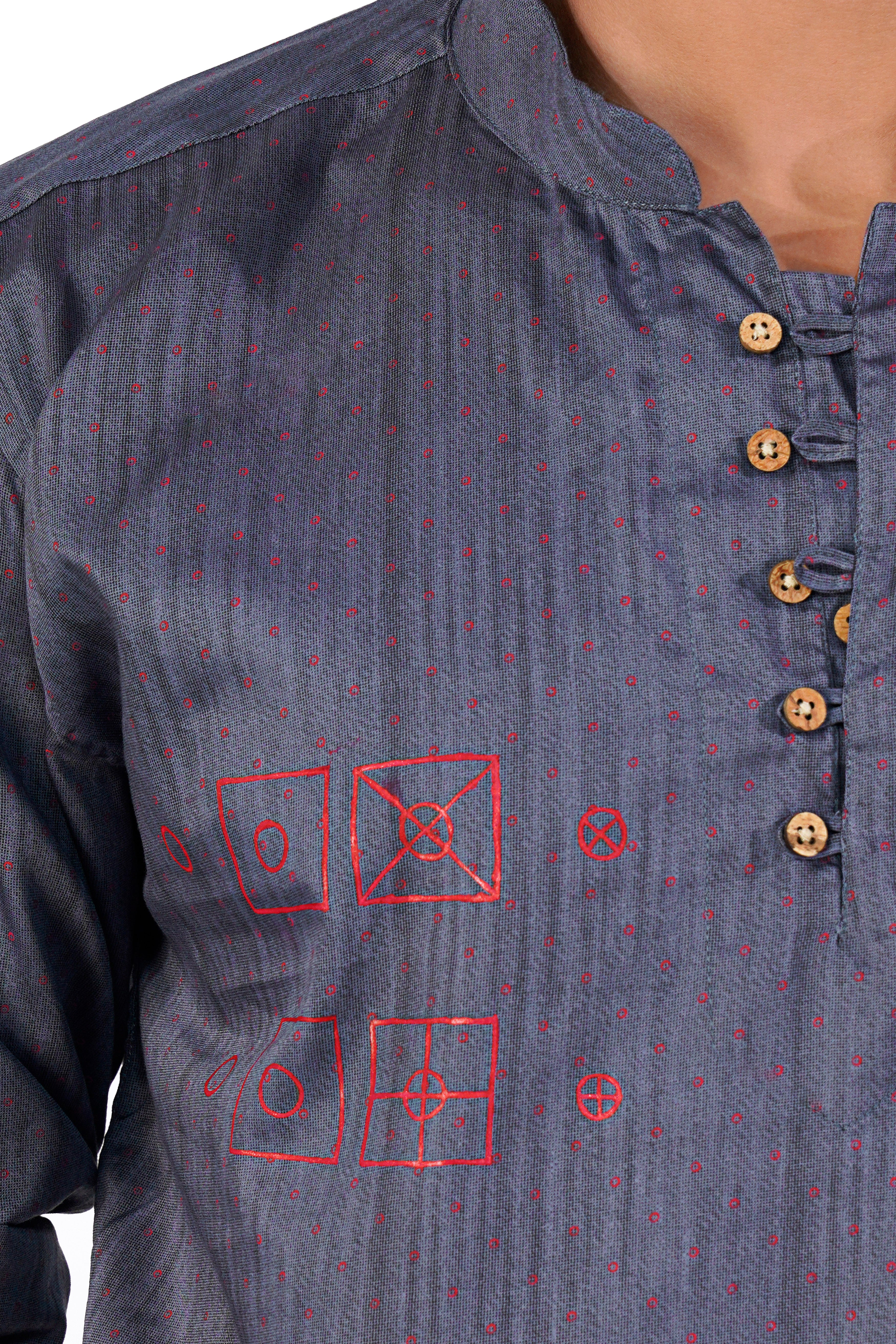 Comet Gray with Cognac Red Hand Painted Super Soft Premium Cotton Designer Kurta Shirt 6281-KS-ART-38, 6281-KS-ART-H-38, 6281-KS-ART-39, 6281-KS-ART-H-39, 6281-KS-ART-40, 6281-KS-ART-H-40, 6281-KS-ART-42, 6281-KS-ART-H-42, 6281-KS-ART-44, 6281-KS-ART-H-44, 6281-KS-ART-46, 6281-KS-ART-H-46, 6281-KS-ART-48, 6281-KS-ART-H-48, 6281-KS-ART-50, 6281-KS-ART-H-50, 6281-KS-ART-52, 6281-KS-ART-H-52