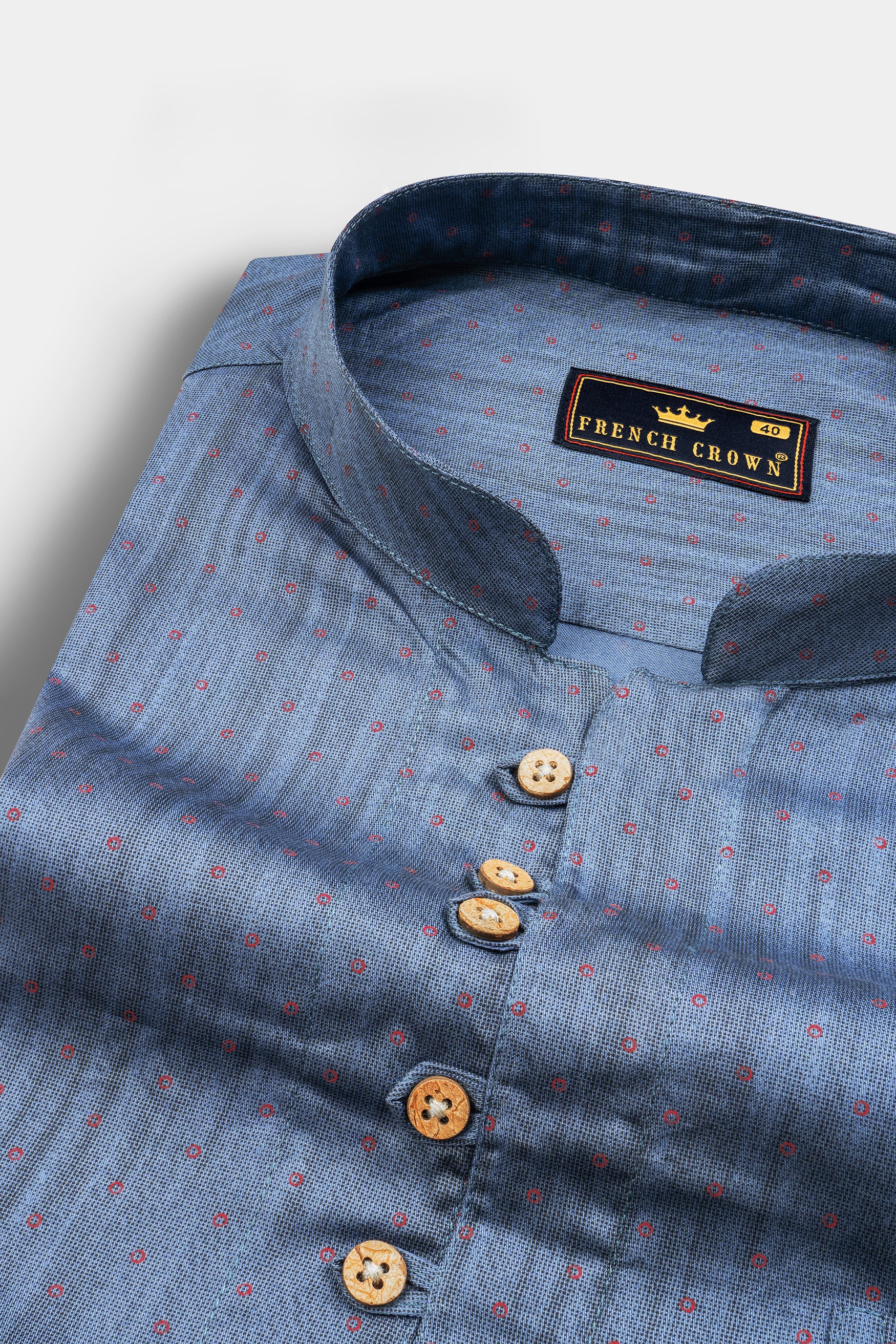 Scarpa Flow Grey with red Circles Printed Super Soft Premium Cotton Kurta Shirt