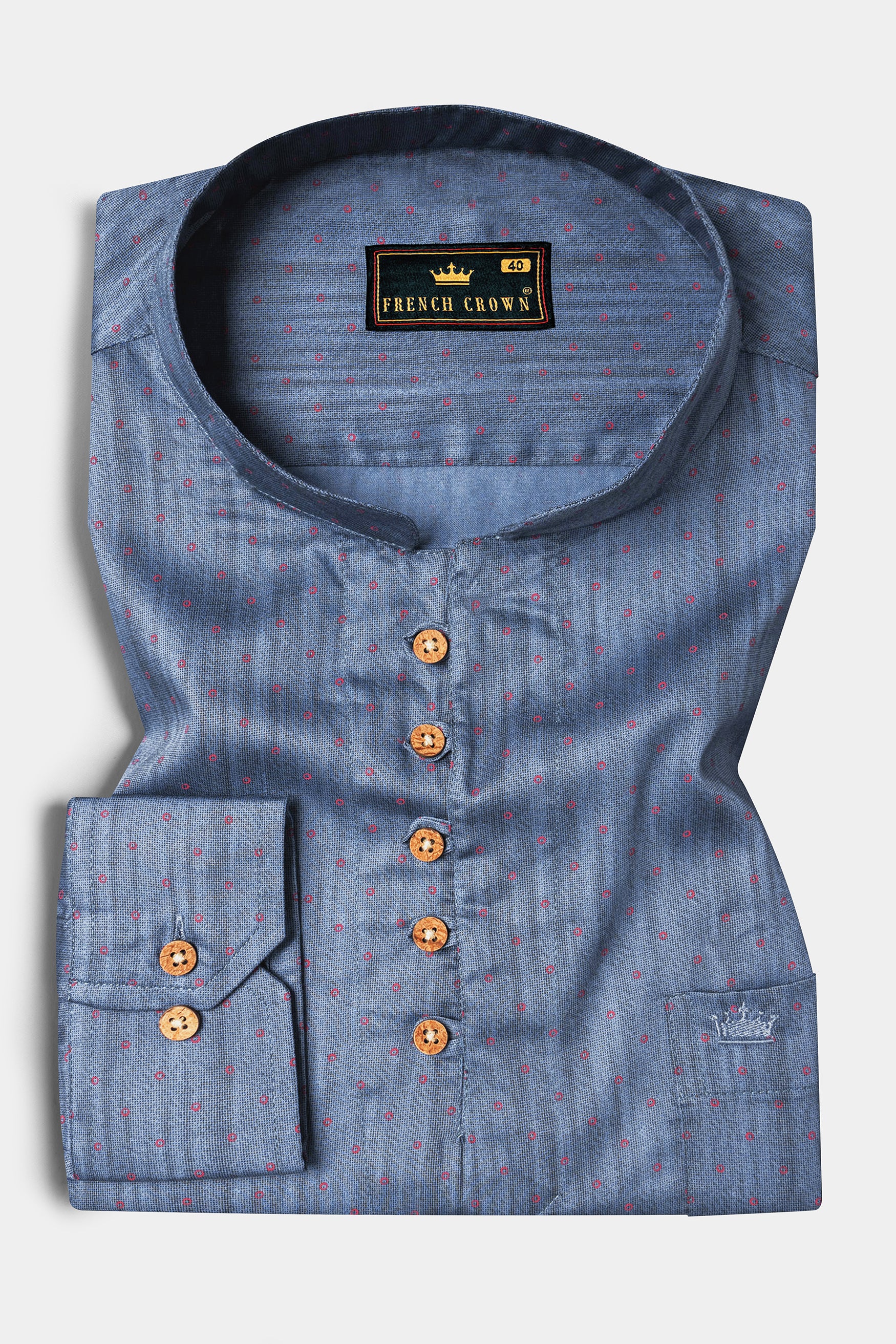 Scarpa Flow Grey with red Circles Printed Super Soft Premium Cotton Kurta Shirt