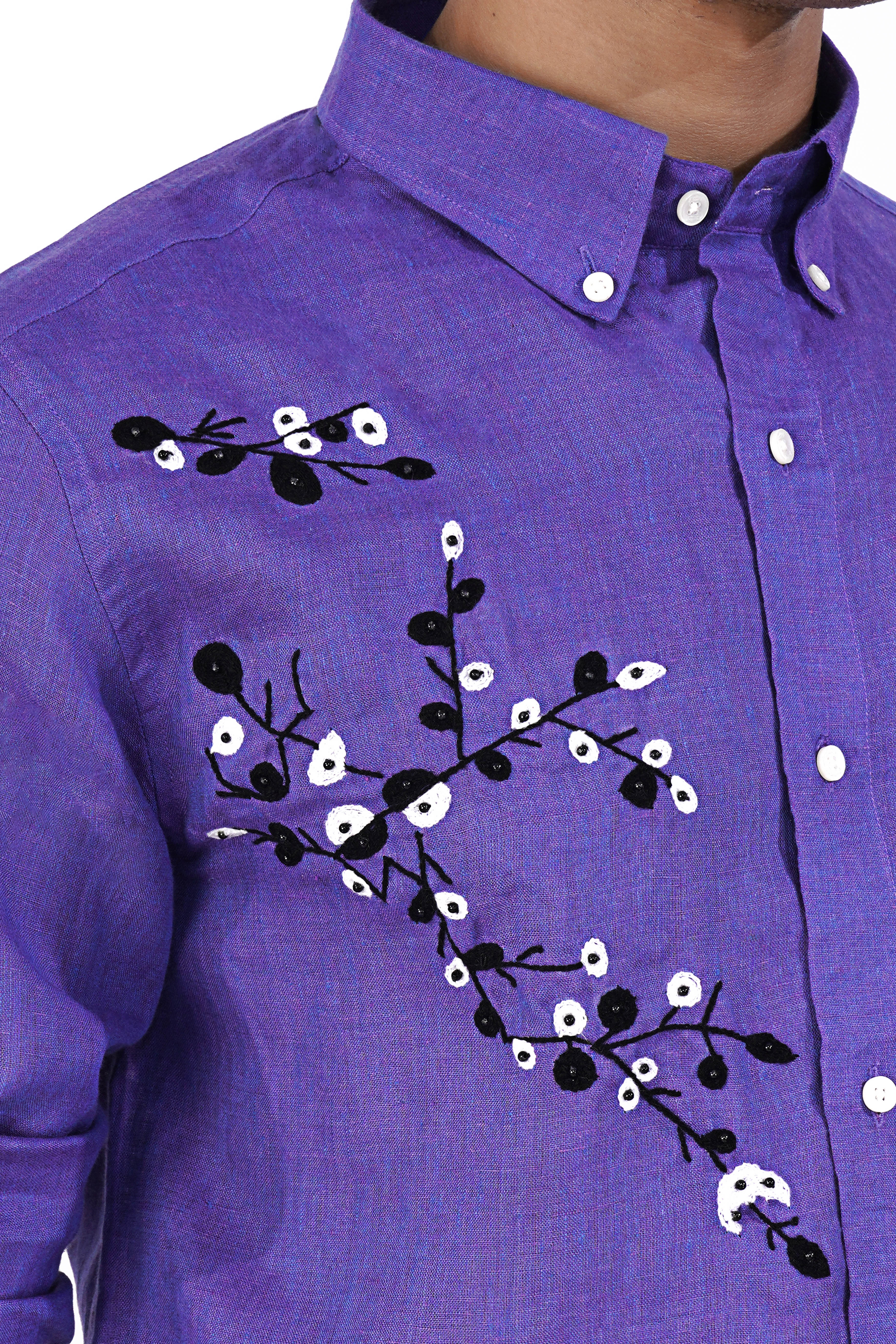 Fuchsia Purple Leaves Hand Stitched Embroidered Royal Oxford Designer Shirt 6292-BD-E208-38, 6292-BD-E208-H-38, 6292-BD-E208-39, 6292-BD-E208-H-39, 6292-BD-E208-40, 6292-BD-E208-H-40, 6292-BD-E208-42, 6292-BD-E208-H-42, 6292-BD-E208-44, 6292-BD-E208-H-44, 6292-BD-E208-46, 6292-BD-E208-H-46, 6292-BD-E208-48, 6292-BD-E208-H-48, 6292-BD-E208-50, 6292-BD-E208-H-50, 6292-BD-E208-52, 6292-BD-E208-H-52