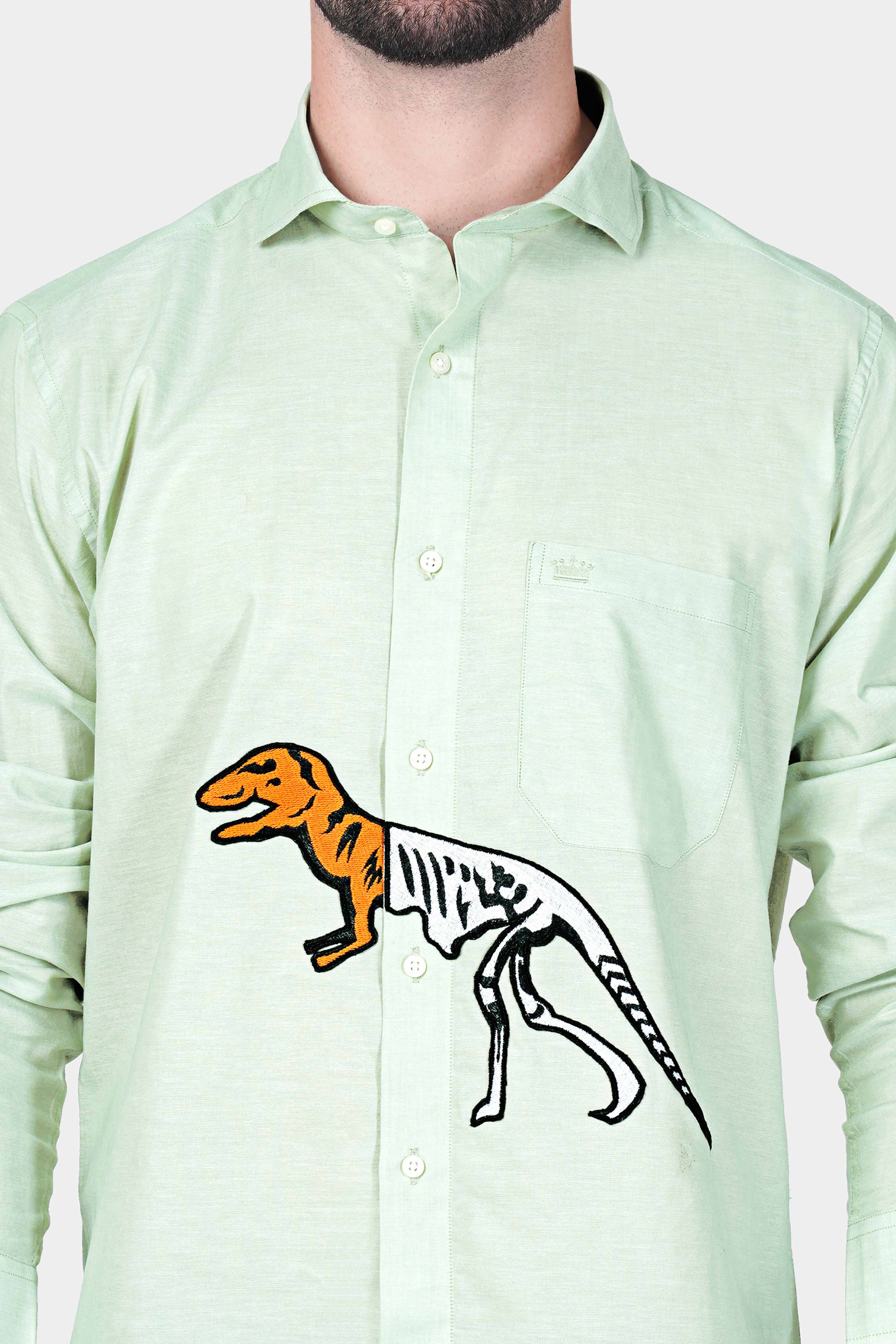 Surf Crest Green With Dinosaur Patchwork Royal Oxford Designer Shirt 6337-CA-E332-38, 6337-CA-E332-H-38, 6337-CA-E332-39, 6337-CA-E332-H-39, 6337-CA-E332-40, 6337-CA-E332-H-40, 6337-CA-E332-42, 6337-CA-E332-H-42, 6337-CA-E332-44, 6337-CA-E332-H-44, 6337-CA-E332-46, 6337-CA-E332-H-46, 6337-CA-E332-48, 6337-CA-E332-H-48, 6337-CA-E332-50, 6337-CA-E332-H-50, 6337-CA-E332-52, 6337-CA-E332-H-52