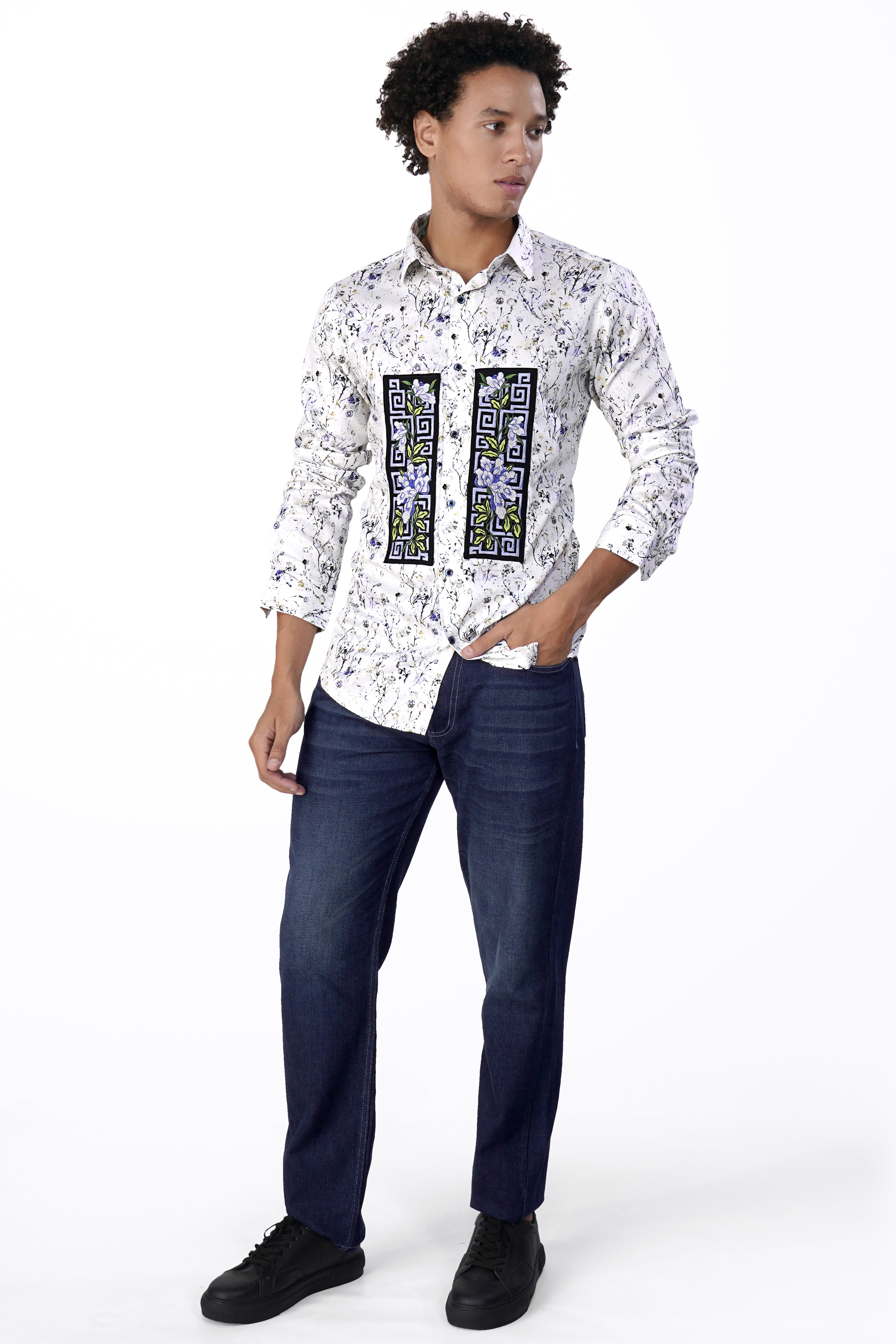 Bright White Multicolour Printed with Patchwork Super Soft Premium Cotton Designer Shirt 6340-BLE-E232-38, 6340-BLE-E232-H-38, 6340-BLE-E232-39, 6340-BLE-E232-H-39, 6340-BLE-E232-40, 6340-BLE-E232-H-40, 6340-BLE-E232-42, 6340-BLE-E232-H-42, 6340-BLE-E232-44, 6340-BLE-E232-H-44, 6340-BLE-E232-46, 6340-BLE-E232-H-46, 6340-BLE-E232-48, 6340-BLE-E232-H-48, 6340-BLE-E232-50, 6340-BLE-E232-H-50, 6340-BLE-E232-52, 6340-BLE-E232-H-52