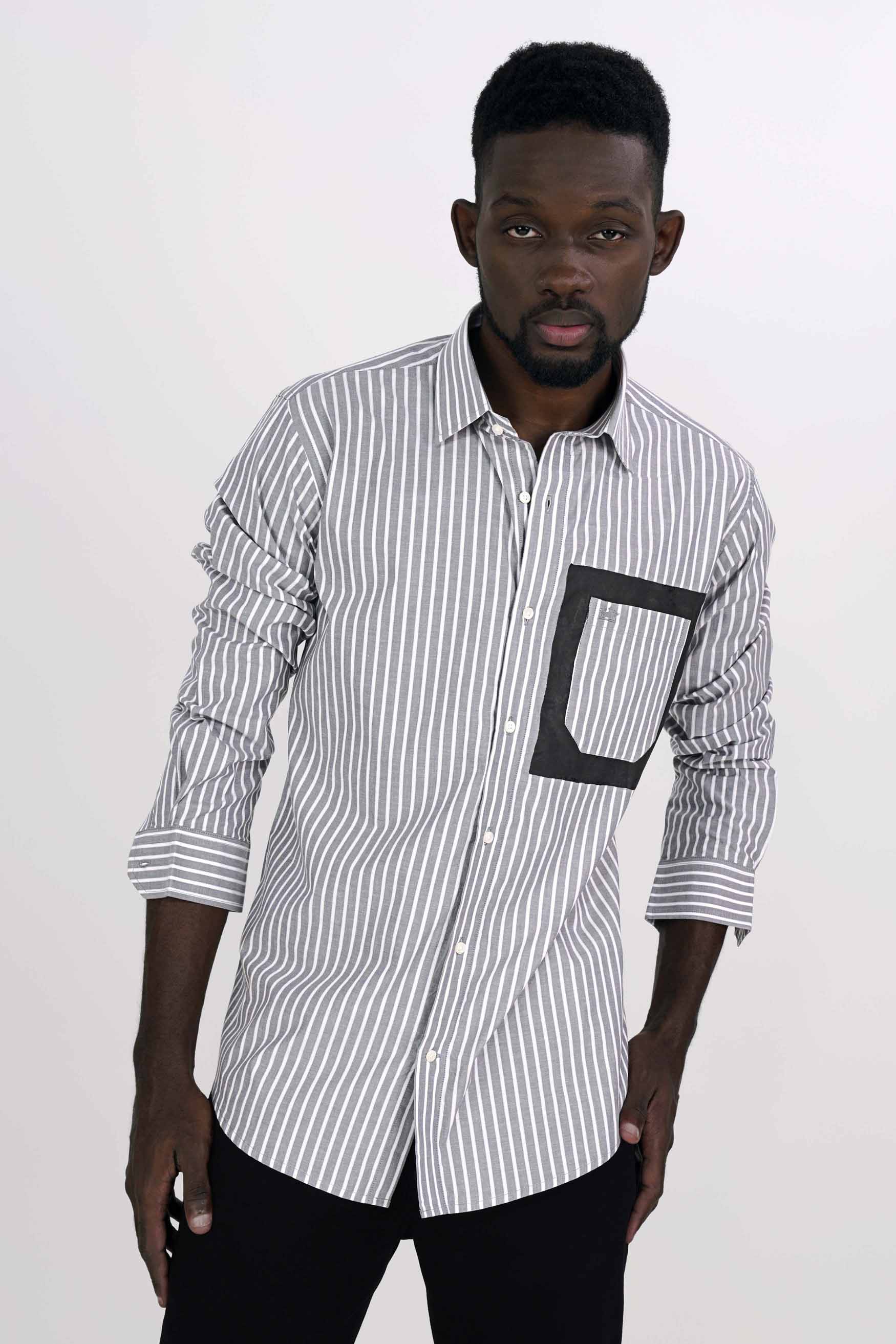 Wisteria Gray and White Striped Hand Painted Premium Cotton Designer Shirt 6342-ART-38, 6342-ART-H-38, 6342-ART-39, 6342-ART-H-39, 6342-ART-40, 6342-ART-H-40, 6342-ART-42, 6342-ART-H-42, 6342-ART-44, 6342-ART-H-44, 6342-ART-46, 6342-ART-H-46, 6342-ART-48, 6342-ART-H-48, 6342-ART-50, 6342-ART-H-50, 6342-ART-52, 6342-ART-H-52