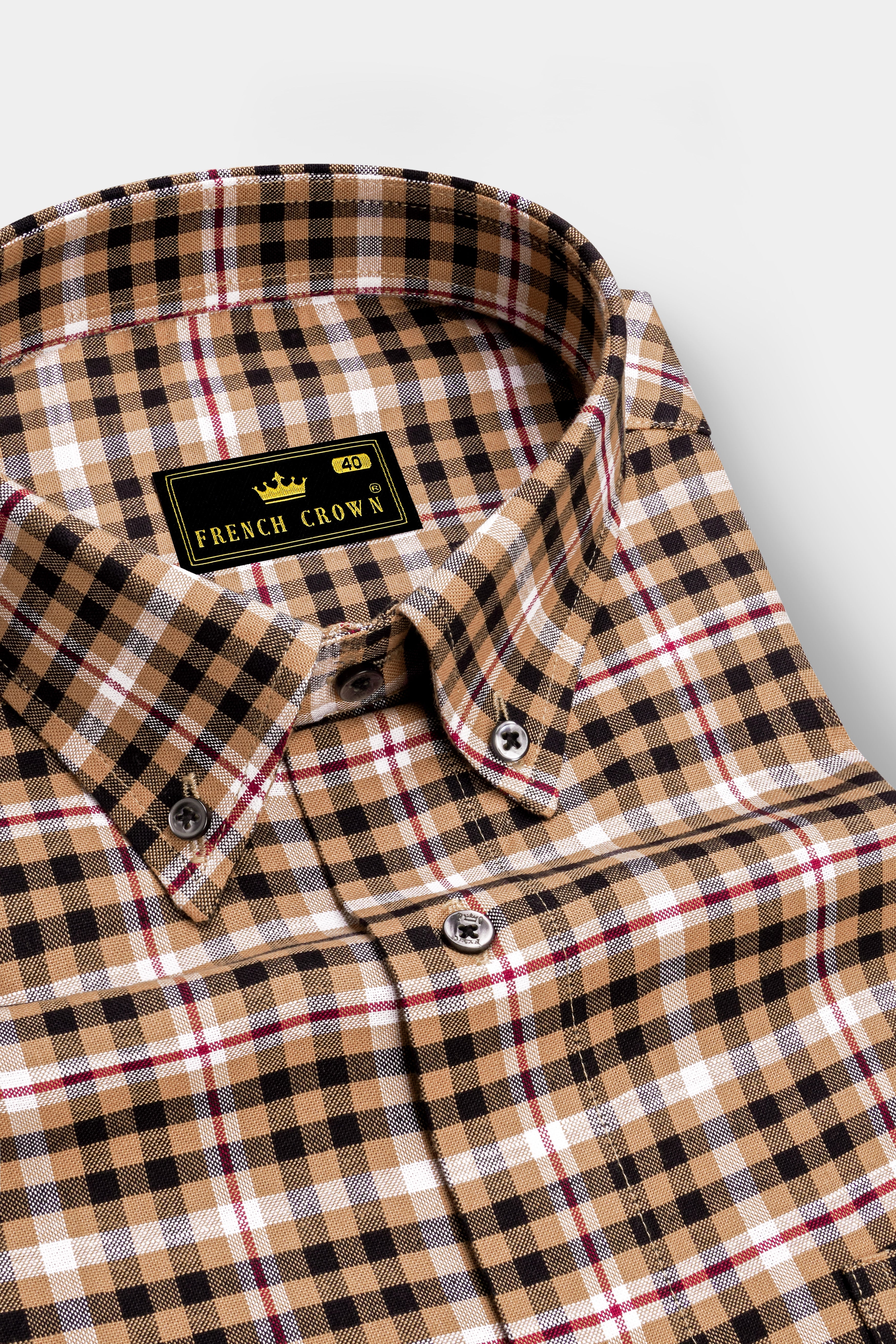 Nero Black with Cape Honey Windowpane Royal Oxford Shirt