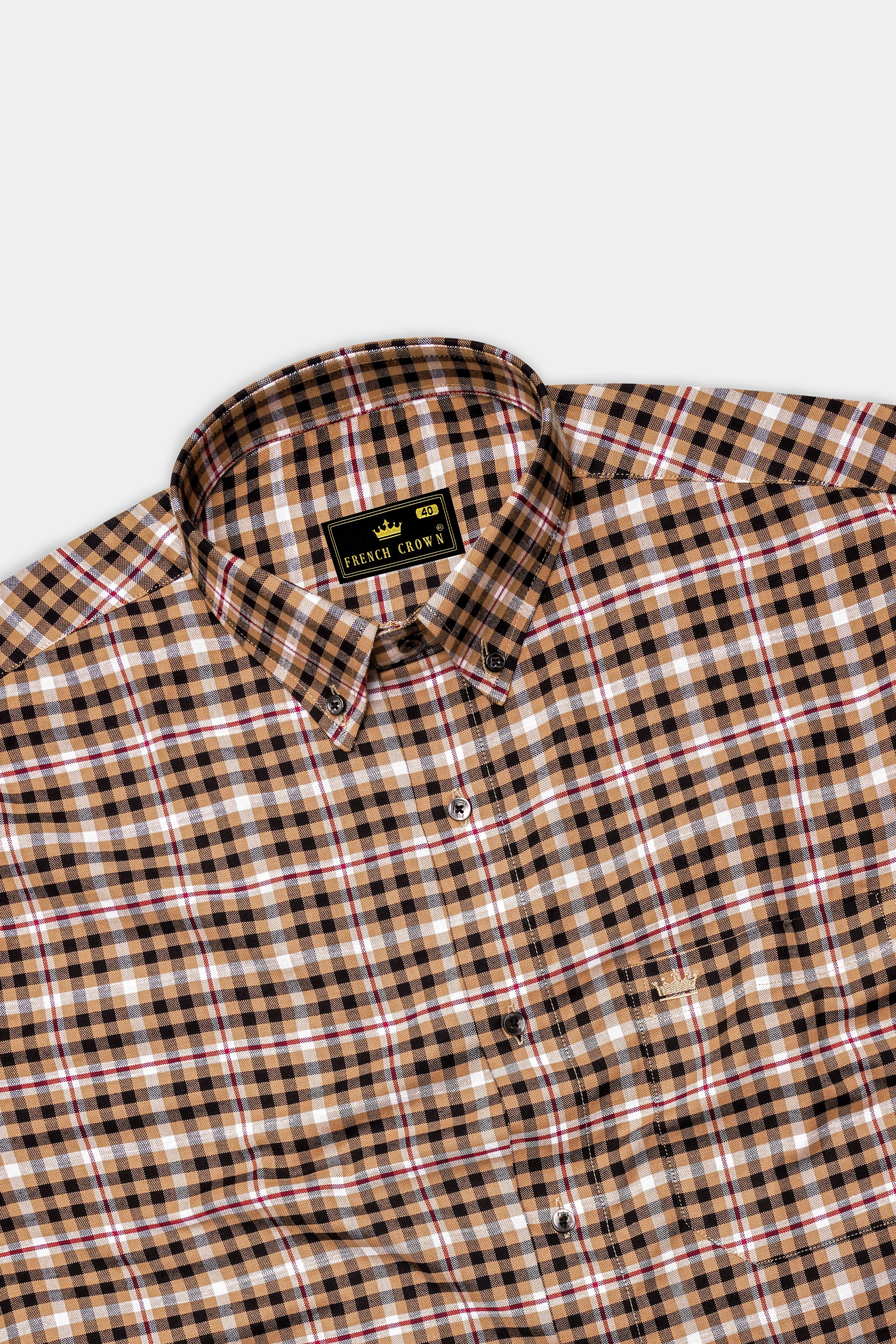 Nero Black with Cape Honey Windowpane Royal Oxford Shirt