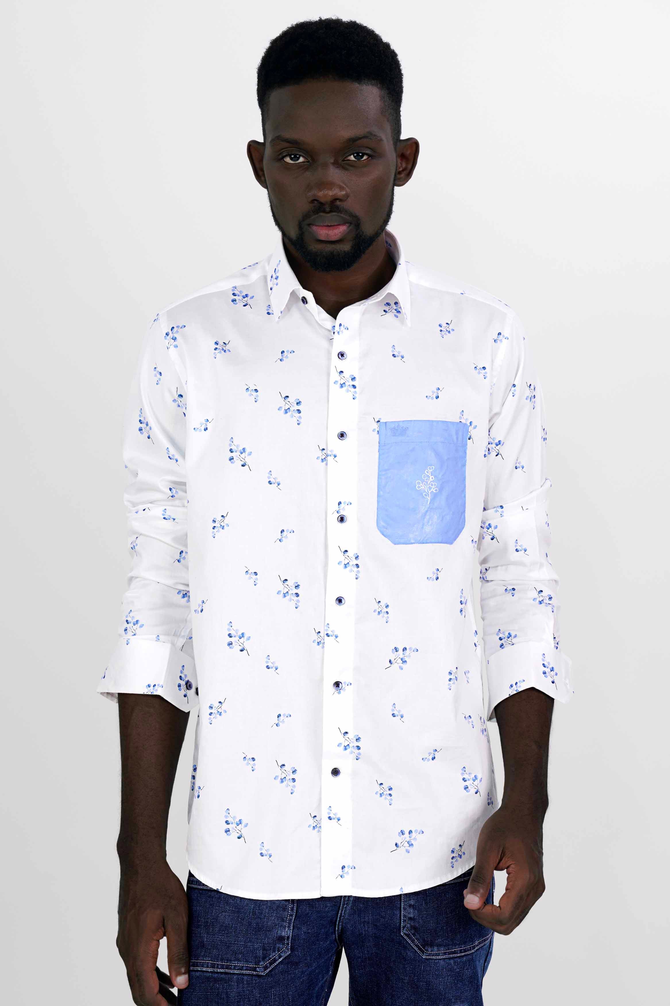 Bright White and Casper Blue Ditsy Printed Hand Painted Super Soft Premium Cotton Designer Shirt 6403-BLE-ART-38, 6403-BLE-ART-H-38, 6403-BLE-ART-39, 6403-BLE-ART-H-39, 6403-BLE-ART-40, 6403-BLE-ART-H-40, 6403-BLE-ART-42, 6403-BLE-ART-H-42, 6403-BLE-ART-44, 6403-BLE-ART-H-44, 6403-BLE-ART-46, 6403-BLE-ART-H-46, 6403-BLE-ART-48, 6403-BLE-ART-H-48, 6403-BLE-ART-50, 6403-BLE-ART-H-50, 6403-BLE-ART-52, 6403-BLE-ART-H-52