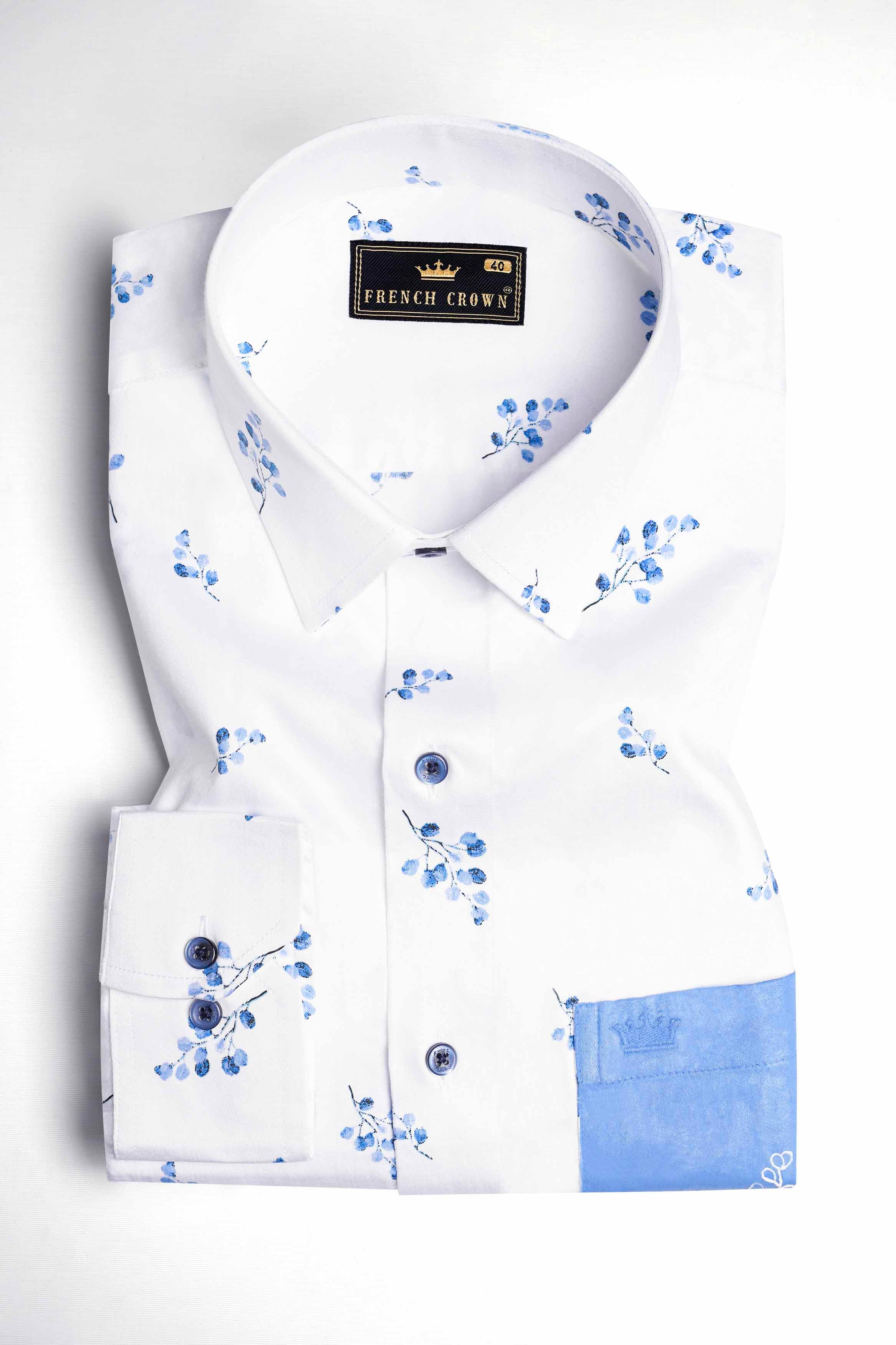 Bright White and Casper Blue Ditsy Printed Hand Painted Super Soft Premium Cotton Designer Shirt 6403-BLE-ART-38, 6403-BLE-ART-H-38, 6403-BLE-ART-39, 6403-BLE-ART-H-39, 6403-BLE-ART-40, 6403-BLE-ART-H-40, 6403-BLE-ART-42, 6403-BLE-ART-H-42, 6403-BLE-ART-44, 6403-BLE-ART-H-44, 6403-BLE-ART-46, 6403-BLE-ART-H-46, 6403-BLE-ART-48, 6403-BLE-ART-H-48, 6403-BLE-ART-50, 6403-BLE-ART-H-50, 6403-BLE-ART-52, 6403-BLE-ART-H-52
