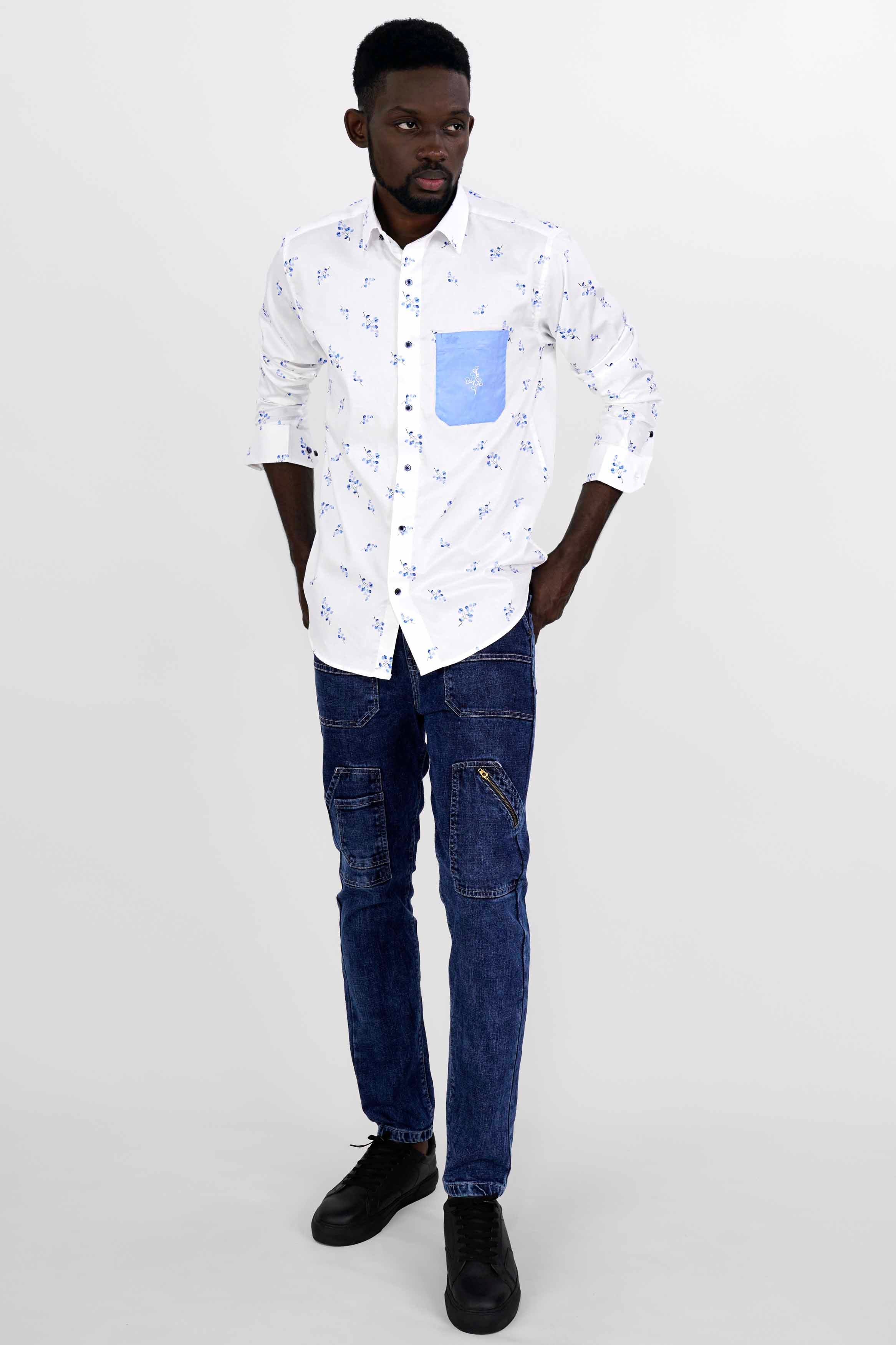 Bright White and Casper Blue Ditsy Printed Hand Painted Super Soft Premium Cotton Designer Shirt 6403-BLE-ART-38, 6403-BLE-ART-H-38, 6403-BLE-ART-39, 6403-BLE-ART-H-39, 6403-BLE-ART-40, 6403-BLE-ART-H-40, 6403-BLE-ART-42, 6403-BLE-ART-H-42, 6403-BLE-ART-44, 6403-BLE-ART-H-44, 6403-BLE-ART-46, 6403-BLE-ART-H-46, 6403-BLE-ART-48, 6403-BLE-ART-H-48, 6403-BLE-ART-50, 6403-BLE-ART-H-50, 6403-BLE-ART-52, 6403-BLE-ART-H-52
