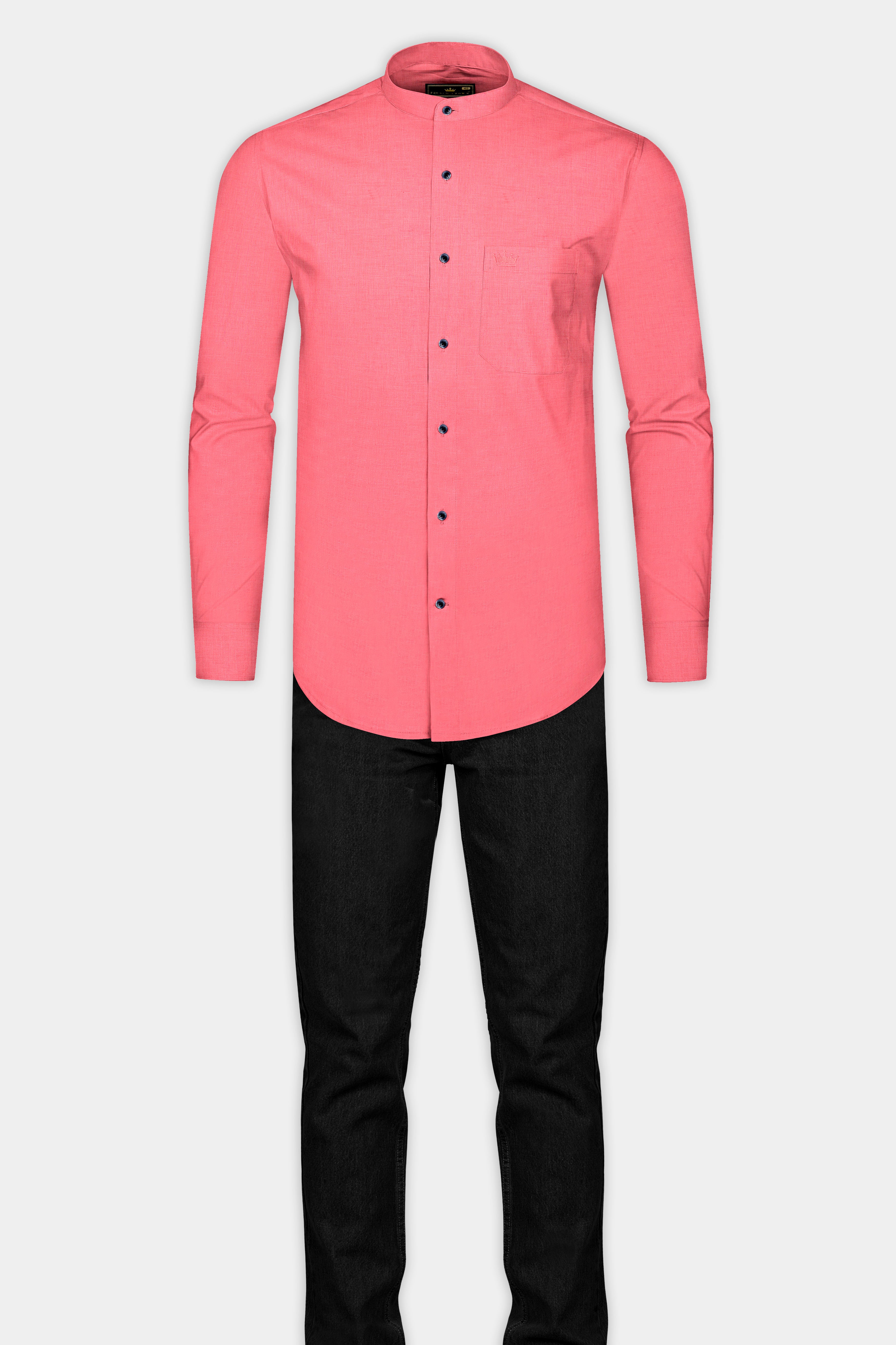 Light Coral Pink Luxurious Linen Shirt