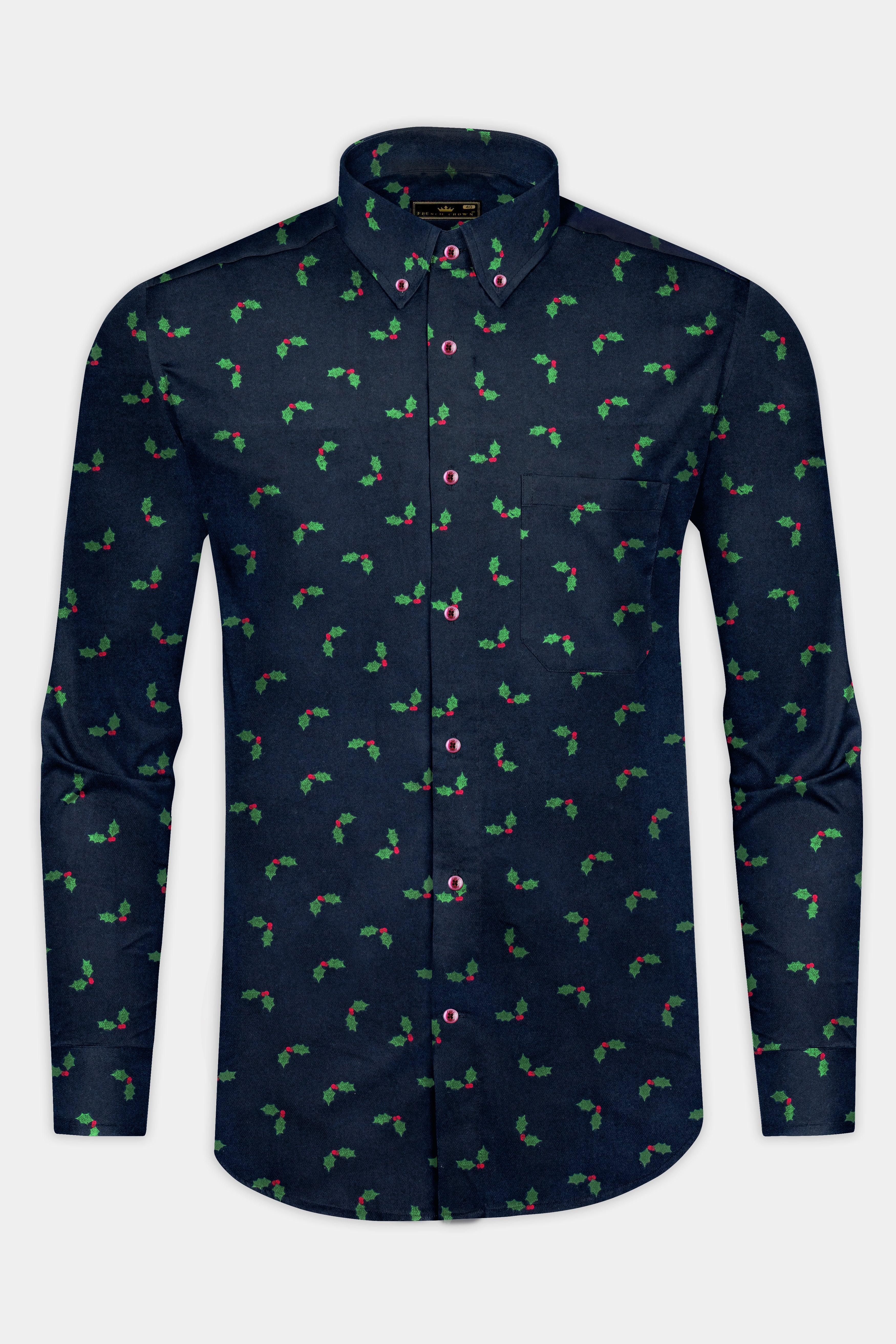 Haiti Blue Bat Inspired Print Premium Cotton Flannel Shirt