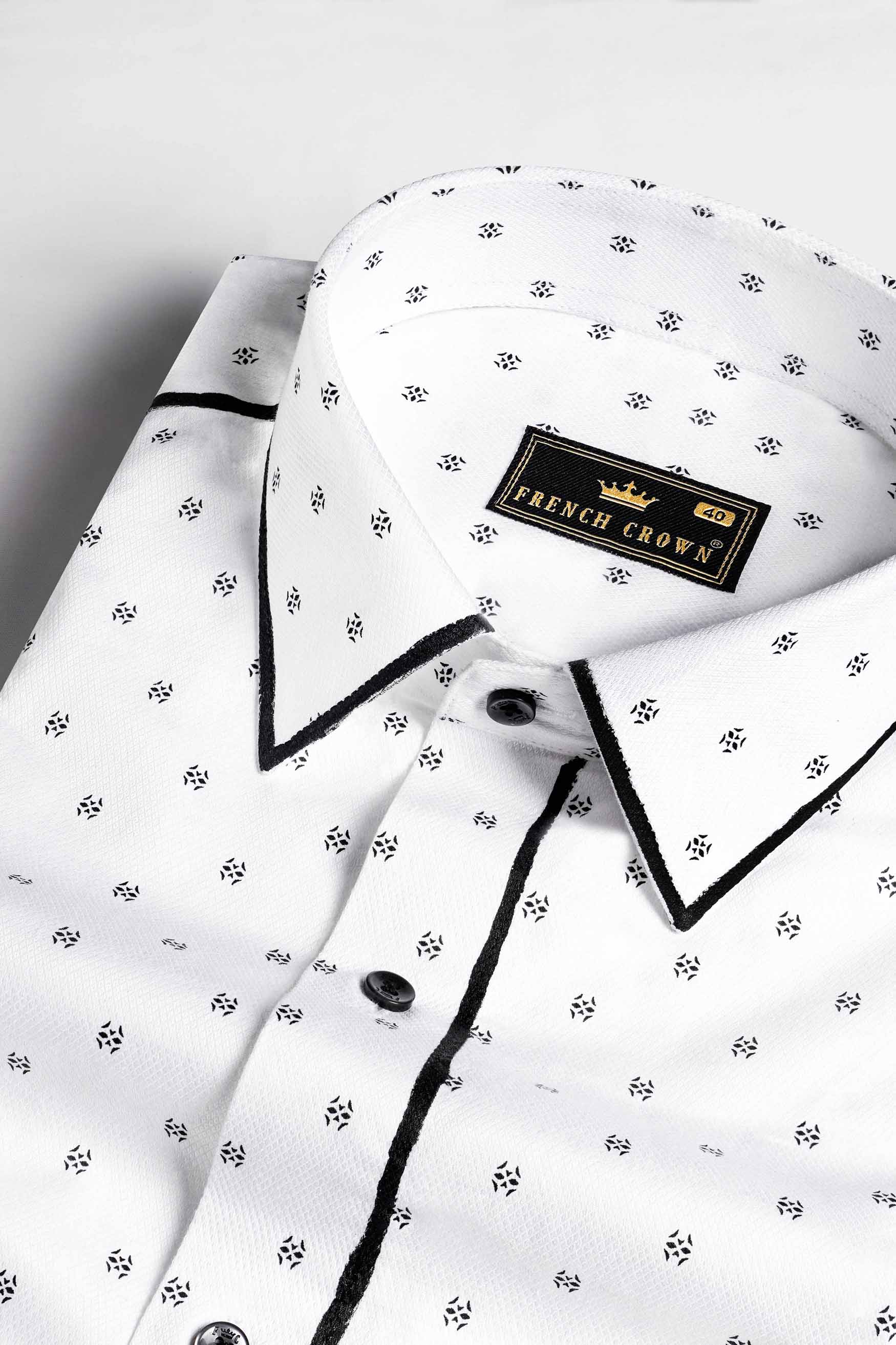 Bright White with Black Hand Painted Dobby Textured Premium Giza Cotton Designer Shirt 6461-BLK-ART-38, 6461-BLK-ART-H-38, 6461-BLK-ART-39, 6461-BLK-ART-H-39, 6461-BLK-ART-40, 6461-BLK-ART-H-40, 6461-BLK-ART-42, 6461-BLK-ART-H-42, 6461-BLK-ART-44, 6461-BLK-ART-H-44, 6461-BLK-ART-46, 6461-BLK-ART-H-46, 6461-BLK-ART-48, 6461-BLK-ART-H-48, 6461-BLK-ART-50, 6461-BLK-ART-H-50, 6461-BLK-ART-52, 6461-BLK-ART-H-52