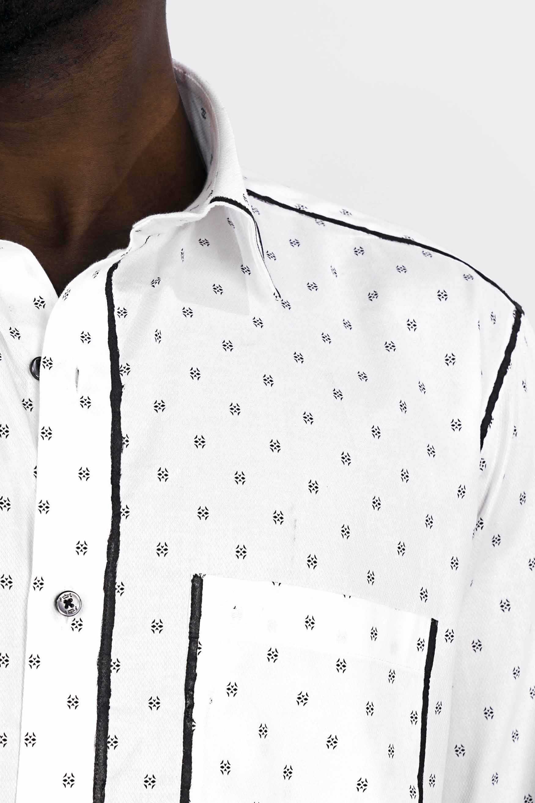 Bright White with Black Hand Painted Dobby Textured Premium Giza Cotton Designer Shirt 6461-BLK-ART-38, 6461-BLK-ART-H-38, 6461-BLK-ART-39, 6461-BLK-ART-H-39, 6461-BLK-ART-40, 6461-BLK-ART-H-40, 6461-BLK-ART-42, 6461-BLK-ART-H-42, 6461-BLK-ART-44, 6461-BLK-ART-H-44, 6461-BLK-ART-46, 6461-BLK-ART-H-46, 6461-BLK-ART-48, 6461-BLK-ART-H-48, 6461-BLK-ART-50, 6461-BLK-ART-H-50, 6461-BLK-ART-52, 6461-BLK-ART-H-52