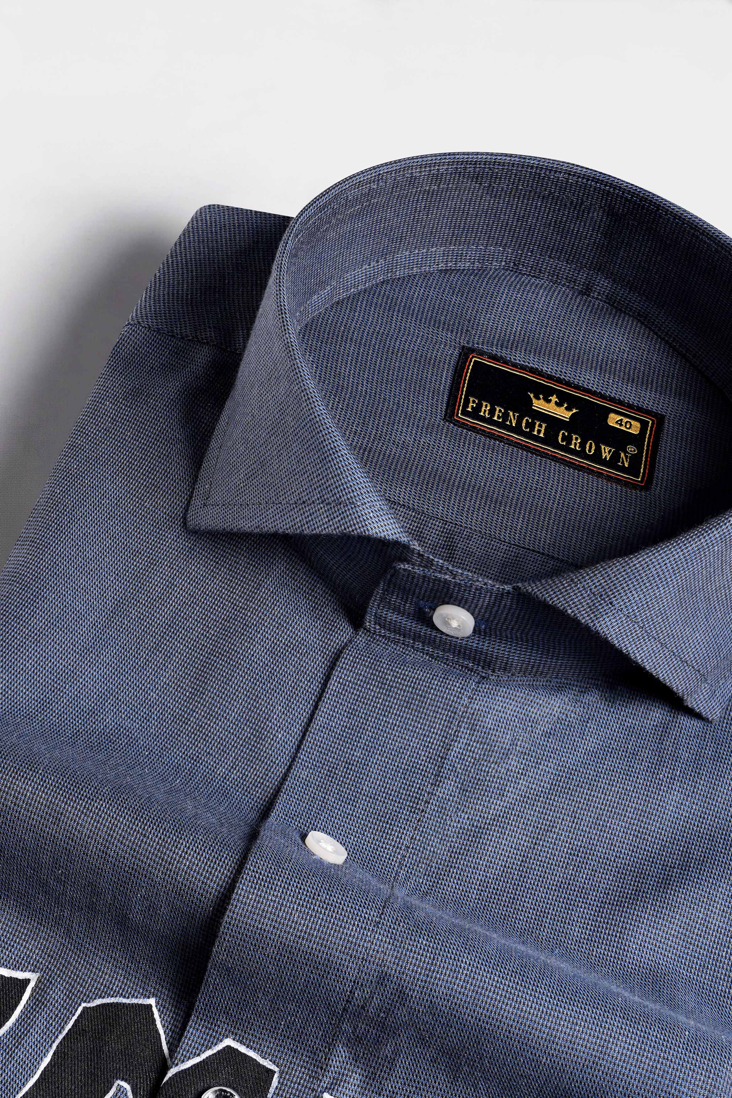 Fiord Blue and Black Funky Hand Painted Dobby Textured Premium Giza Cotton Designer Shirt 6474-CA-ART-38, 6474-CA-ART-H-38, 6474-CA-ART-39, 6474-CA-ART-H-39, 6474-CA-ART-40, 6474-CA-ART-H-40, 6474-CA-ART-42, 6474-CA-ART-H-42, 6474-CA-ART-44, 6474-CA-ART-H-44, 6474-CA-ART-46, 6474-CA-ART-H-46, 6474-CA-ART-48, 6474-CA-ART-H-48, 6474-CA-ART-50, 6474-CA-ART-H-50, 6474-CA-ART-52, 6474-CA-ART-H-52