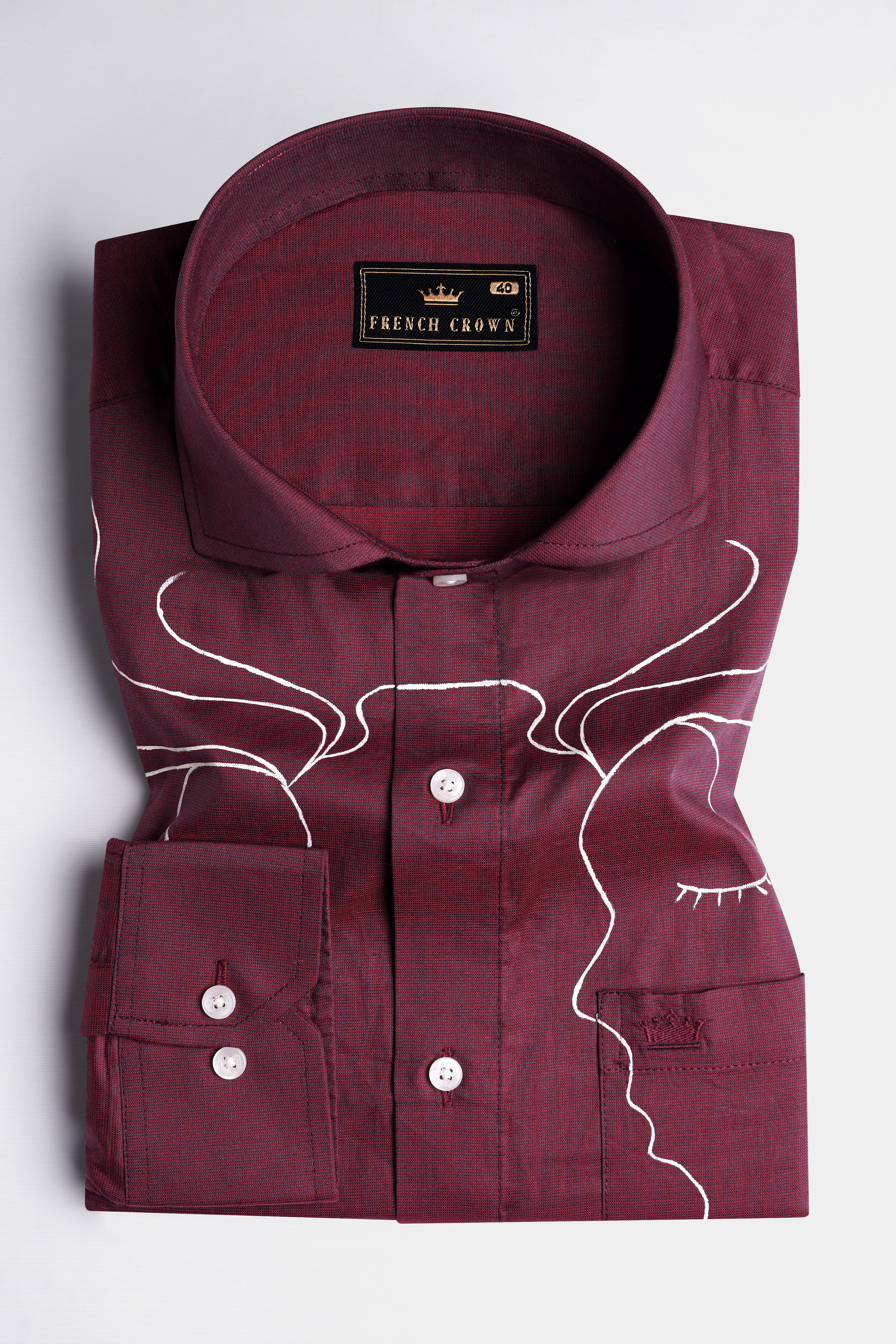 Wine Berry Face Like Hand Painted Chambray Designer Shirt 6481-CA-ART-38, 6481-CA-ART-H-38, 6481-CA-ART-39, 6481-CA-ART-H-39, 6481-CA-ART-40, 6481-CA-ART-H-40, 6481-CA-ART-42, 6481-CA-ART-H-42, 6481-CA-ART-44, 6481-CA-ART-H-44, 6481-CA-ART-46, 6481-CA-ART-H-46, 6481-CA-ART-48, 6481-CA-ART-H-48, 6481-CA-ART-50, 6481-CA-ART-H-50, 6481-CA-ART-52, 6481-CA-ART-H-52