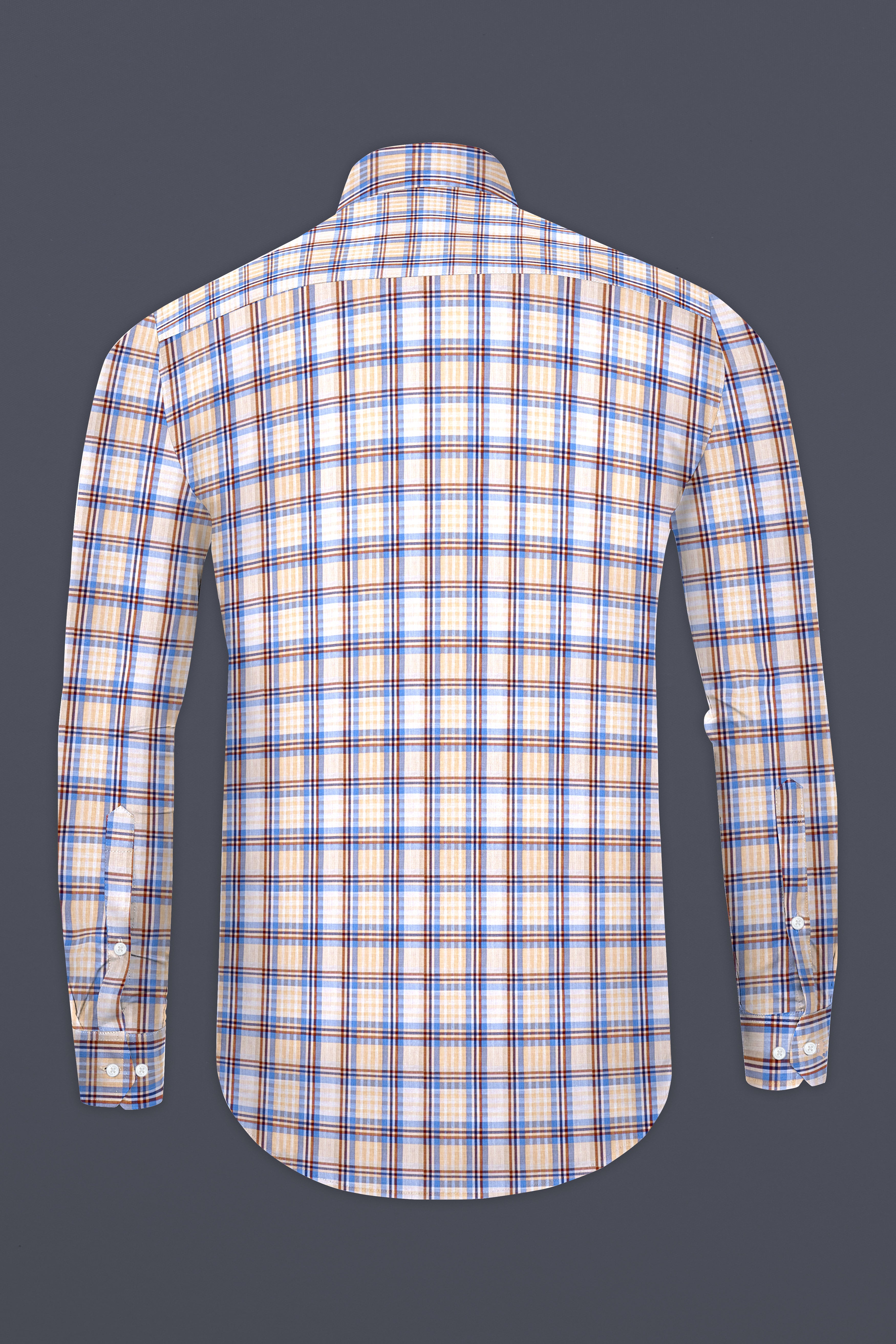 Mandys Brown Checkered Premium Cotton Shirt