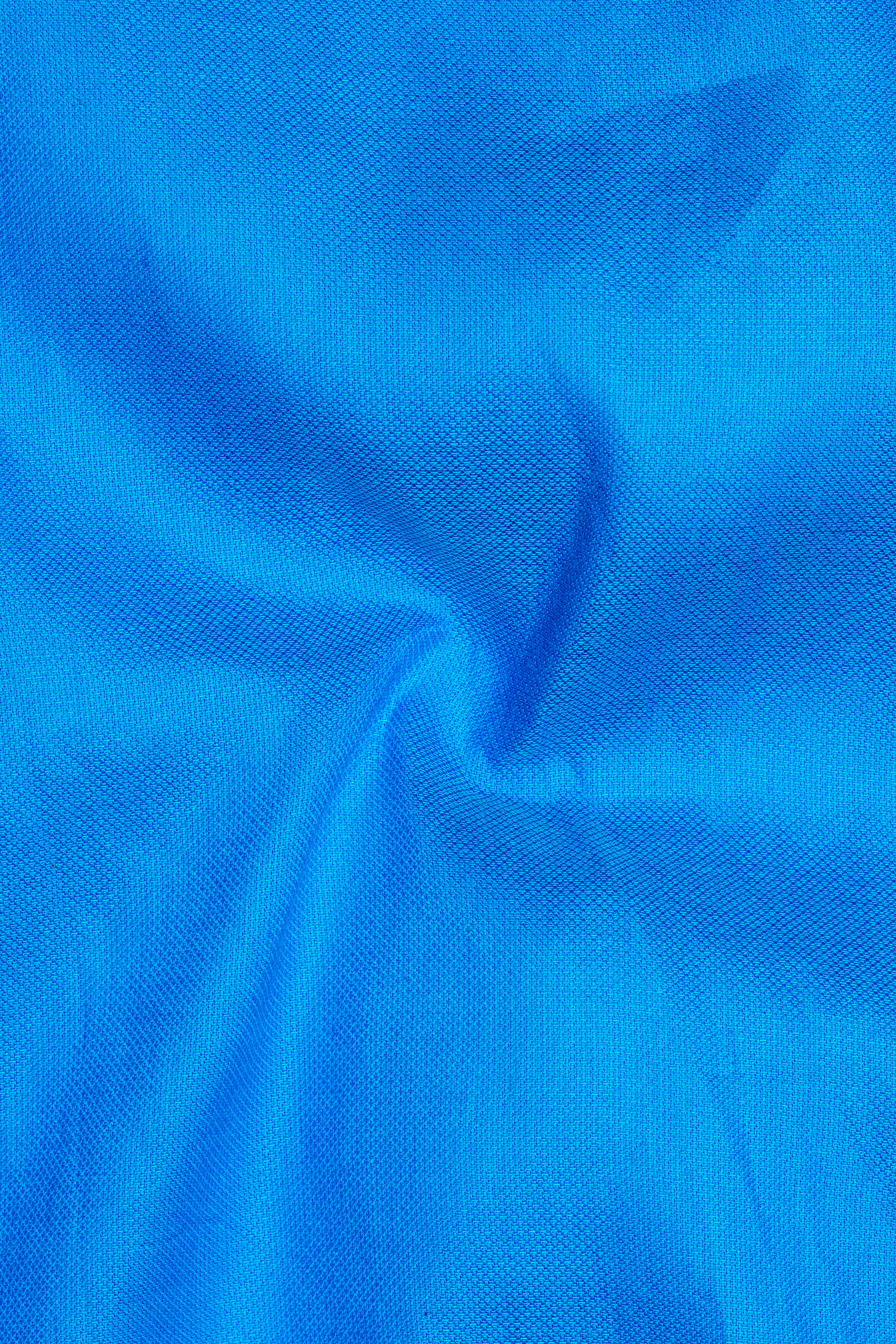 Cerulean Blue Dobby Textured Premium Giza Cotton Shirt