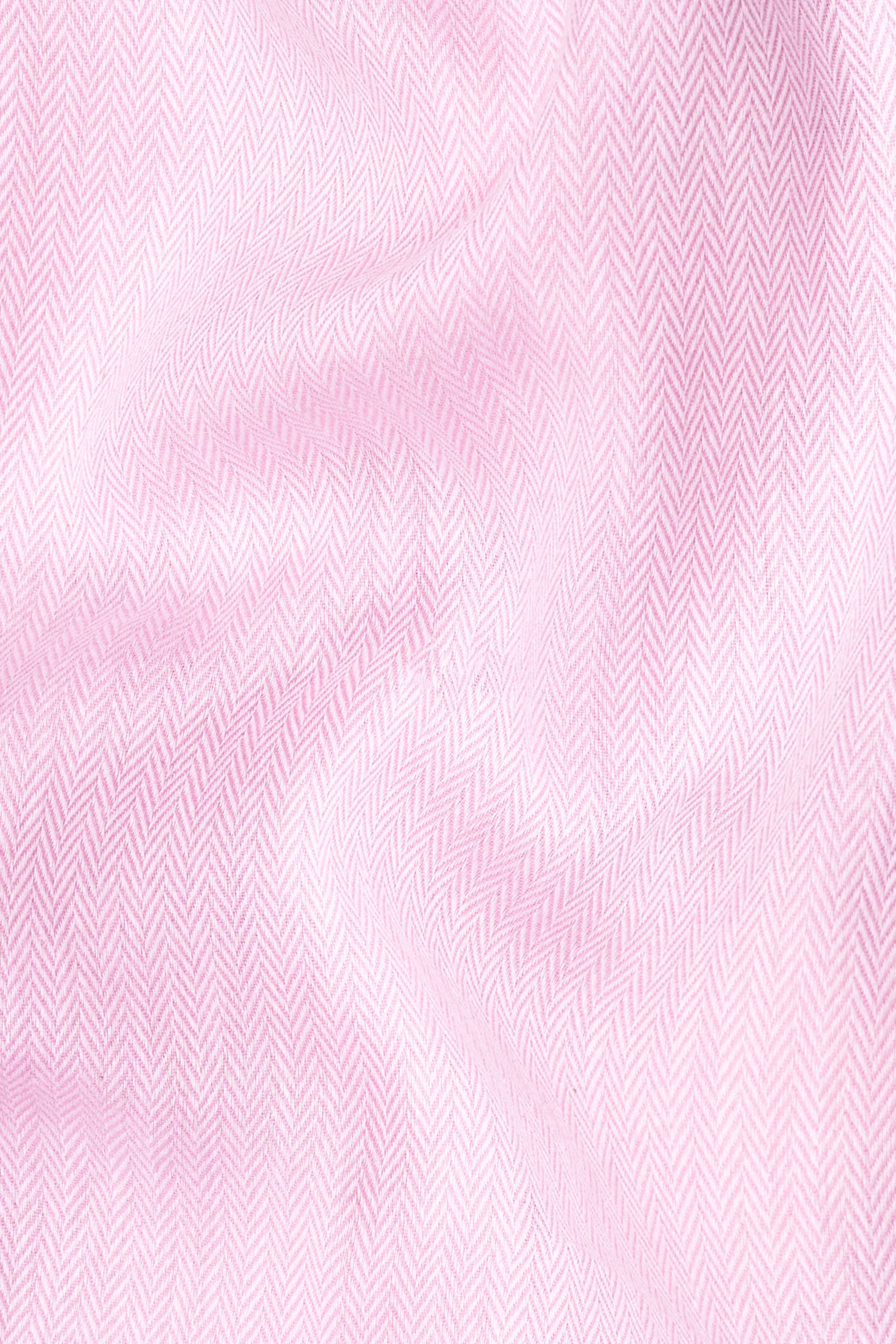 Pale Rose Pink Herringbone and Tencel rich Shirt