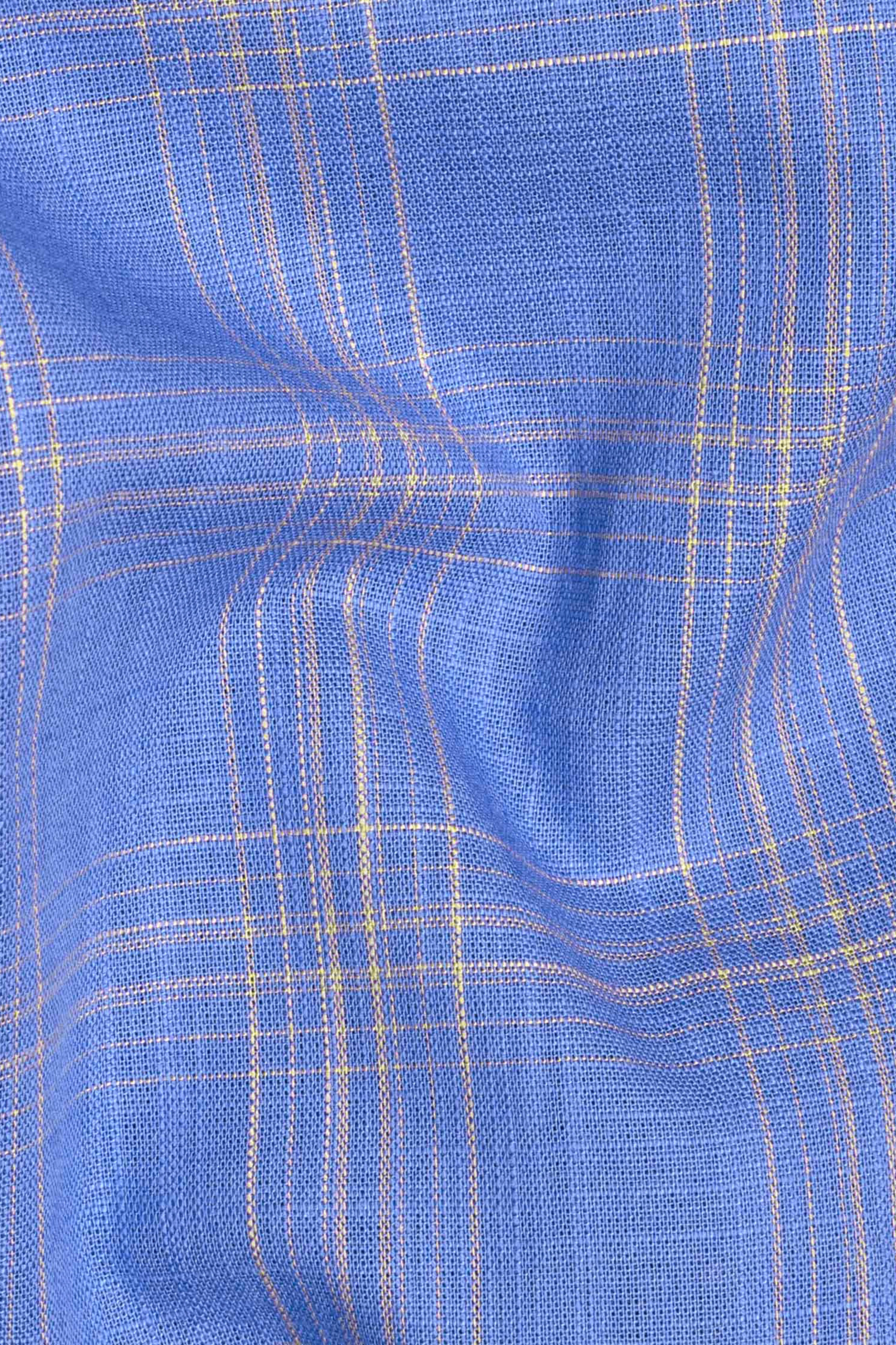 scrampi Blue Plaid Luxurious Linen shirt