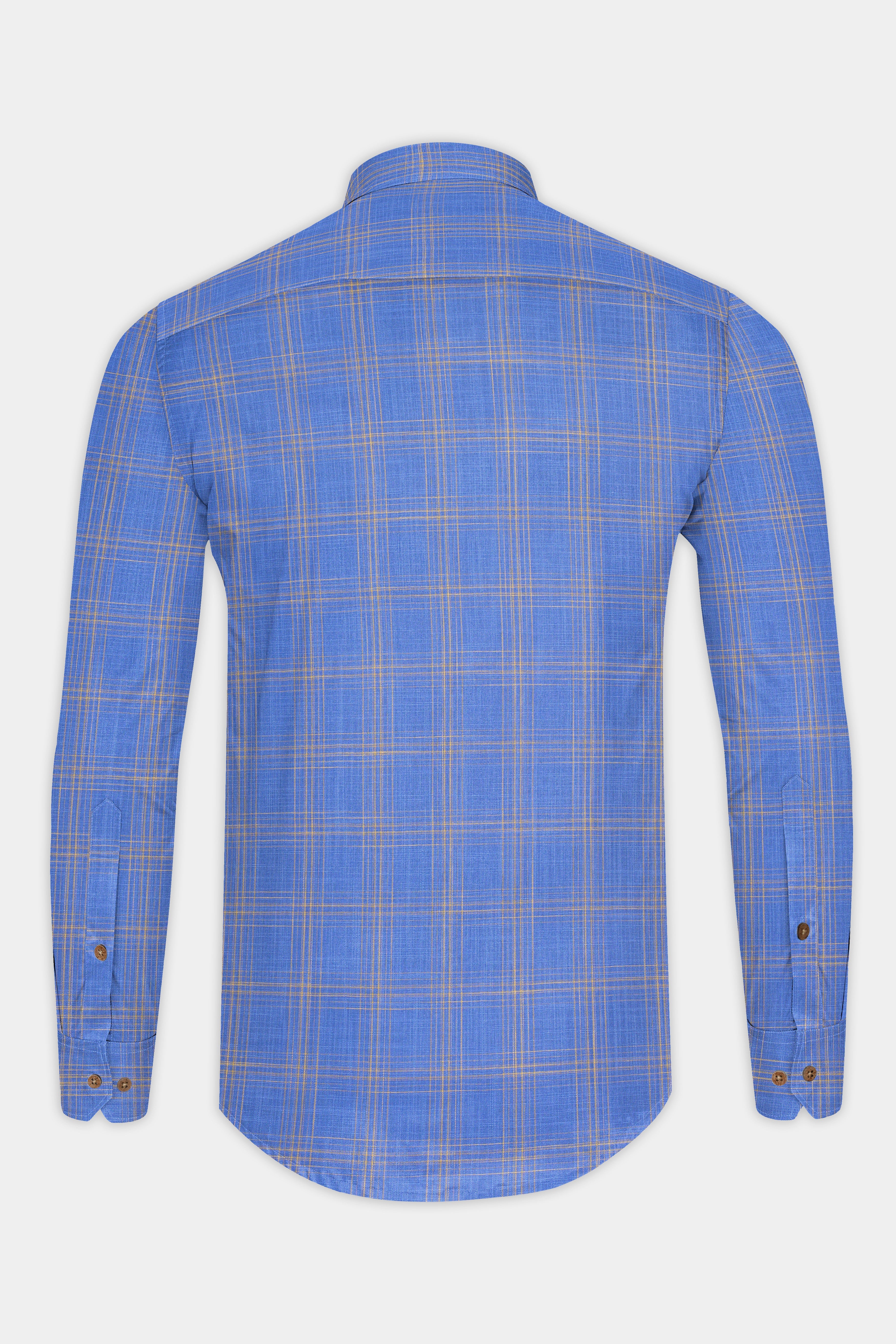 scrampi Blue Plaid Luxurious Linen shirt