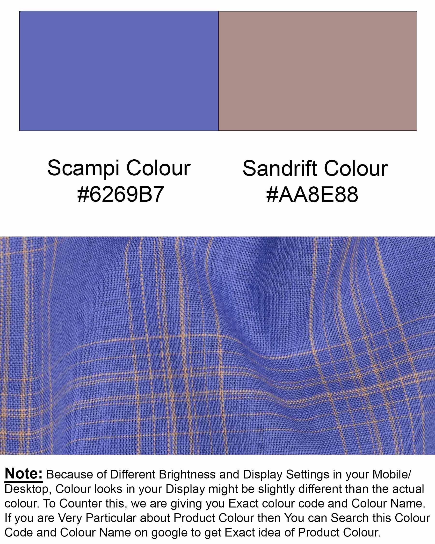 scrampi Blue Plaid Luxurious Linen shirt