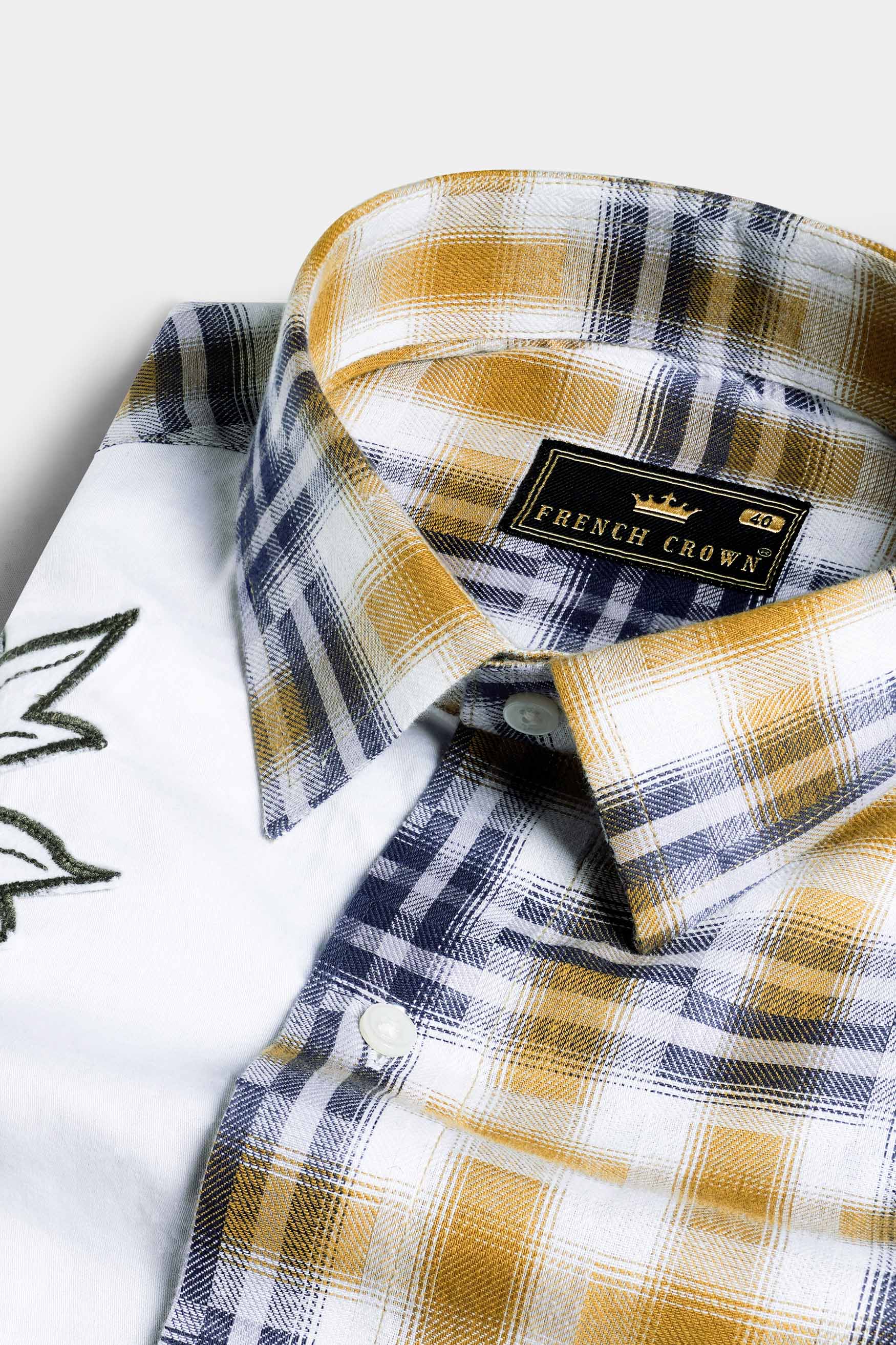 Bright White Leaves Embroidered with Muesli Brown and Midnight Blue Twill Premium Cotton Designer Shirt 6650-D5-E338-38, 6650-D5-E338-H-38, 6650-D5-E338-39, 6650-D5-E338-H-39, 6650-D5-E338-40, 6650-D5-E338-H-40, 6650-D5-E338-42, 6650-D5-E338-H-42, 6650-D5-E338-44, 6650-D5-E338-H-44, 6650-D5-E338-46, 6650-D5-E338-H-46, 6650-D5-E338-48, 6650-D5-E338-H-48, 6650-D5-E338-50, 6650-D5-E338-H-50, 6650-D5-E338-52, 6650-D5-E338-H-52