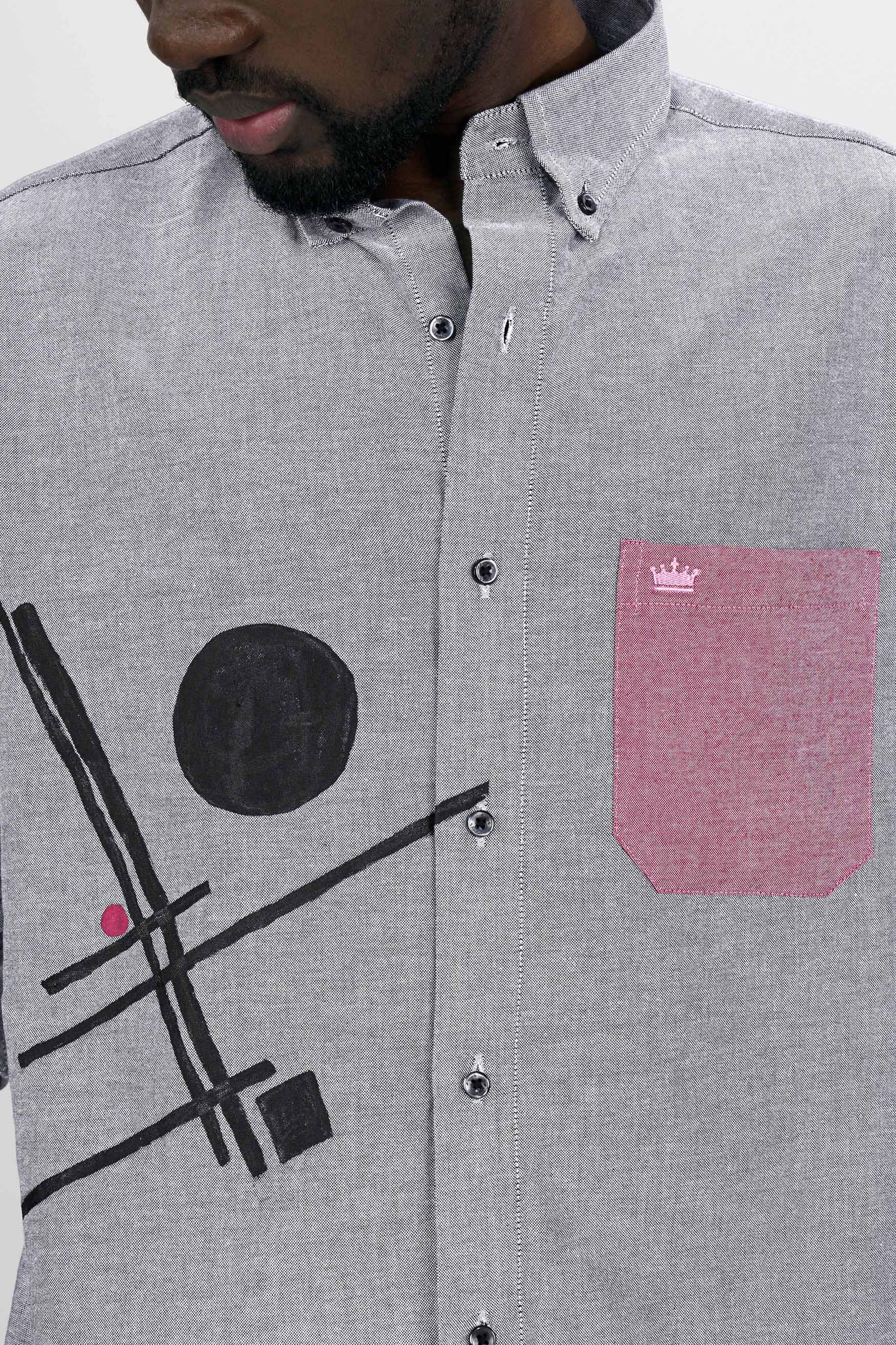 Mischka Gray and Black Hand Painted Royal Oxford Designer Shirt 6722-BD-BLK-ART-38, 6722-BD-BLK-ART-H-38, 6722-BD-BLK-ART-39, 6722-BD-BLK-ART-H-39, 6722-BD-BLK-ART-40, 6722-BD-BLK-ART-H-40, 6722-BD-BLK-ART-42, 6722-BD-BLK-ART-H-42, 6722-BD-BLK-ART-44, 6722-BD-BLK-ART-H-44, 6722-BD-BLK-ART-46, 6722-BD-BLK-ART-H-46, 6722-BD-BLK-ART-48, 6722-BD-BLK-ART-H-48, 6722-BD-BLK-ART-50, 6722-BD-BLK-ART-H-50, 6722-BD-BLK-ART-52, 6722-BD-BLK-ART-H-52
