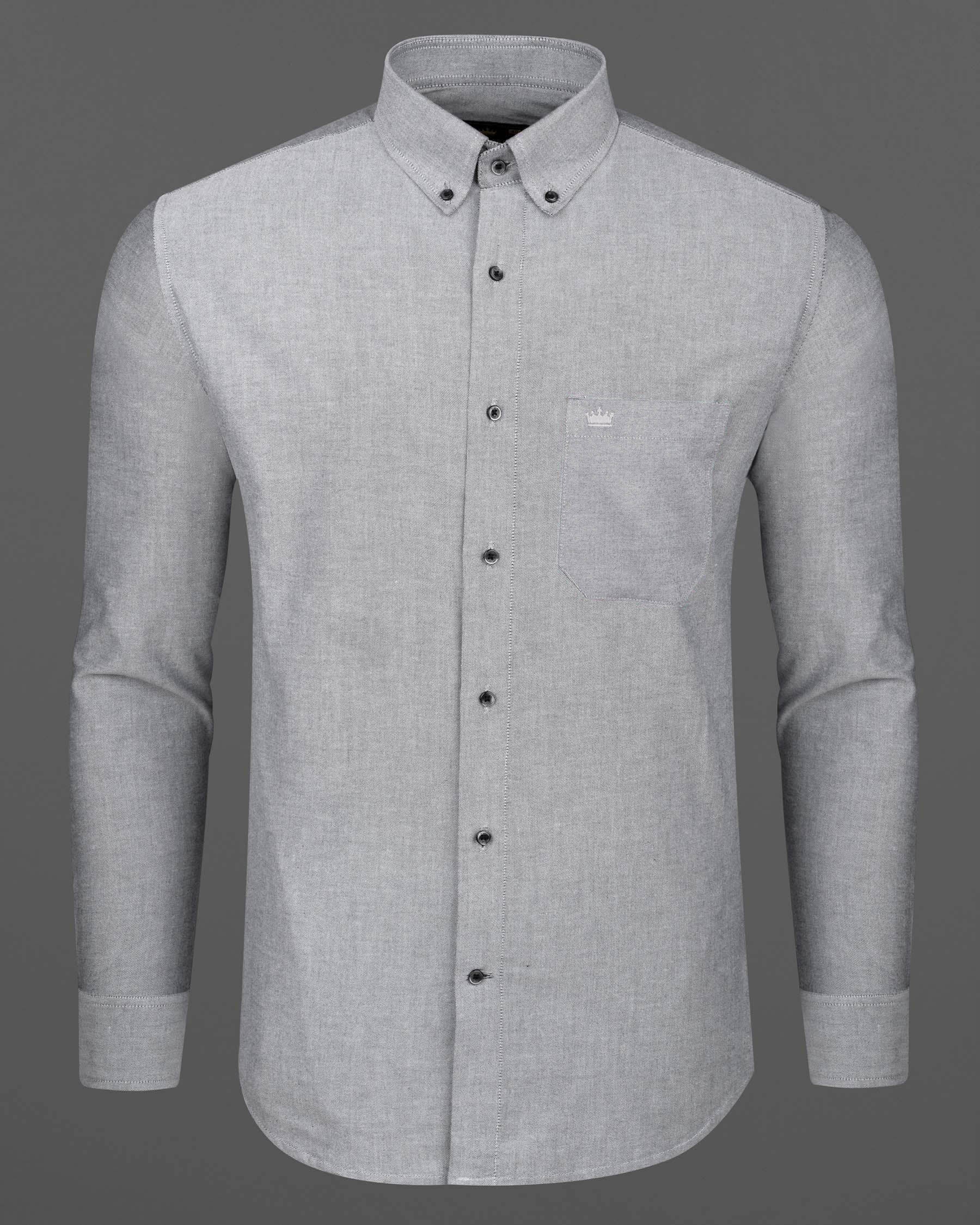 Pumice Gray with Pink Pocket Royal Oxford Shirt