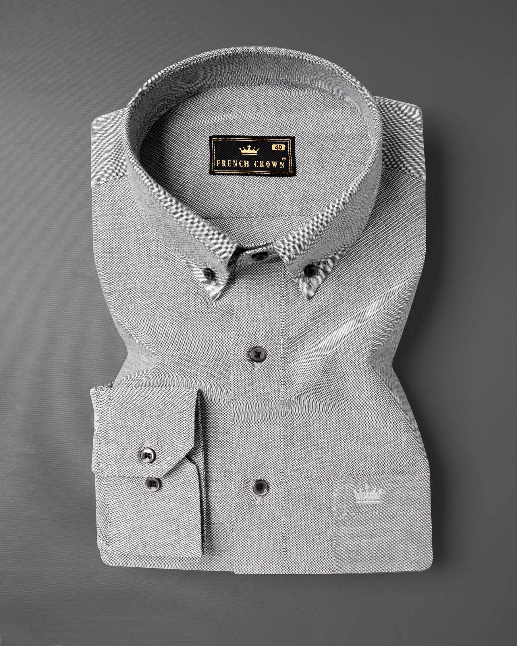 Pumice Gray with Pink Pocket Royal Oxford Shirt