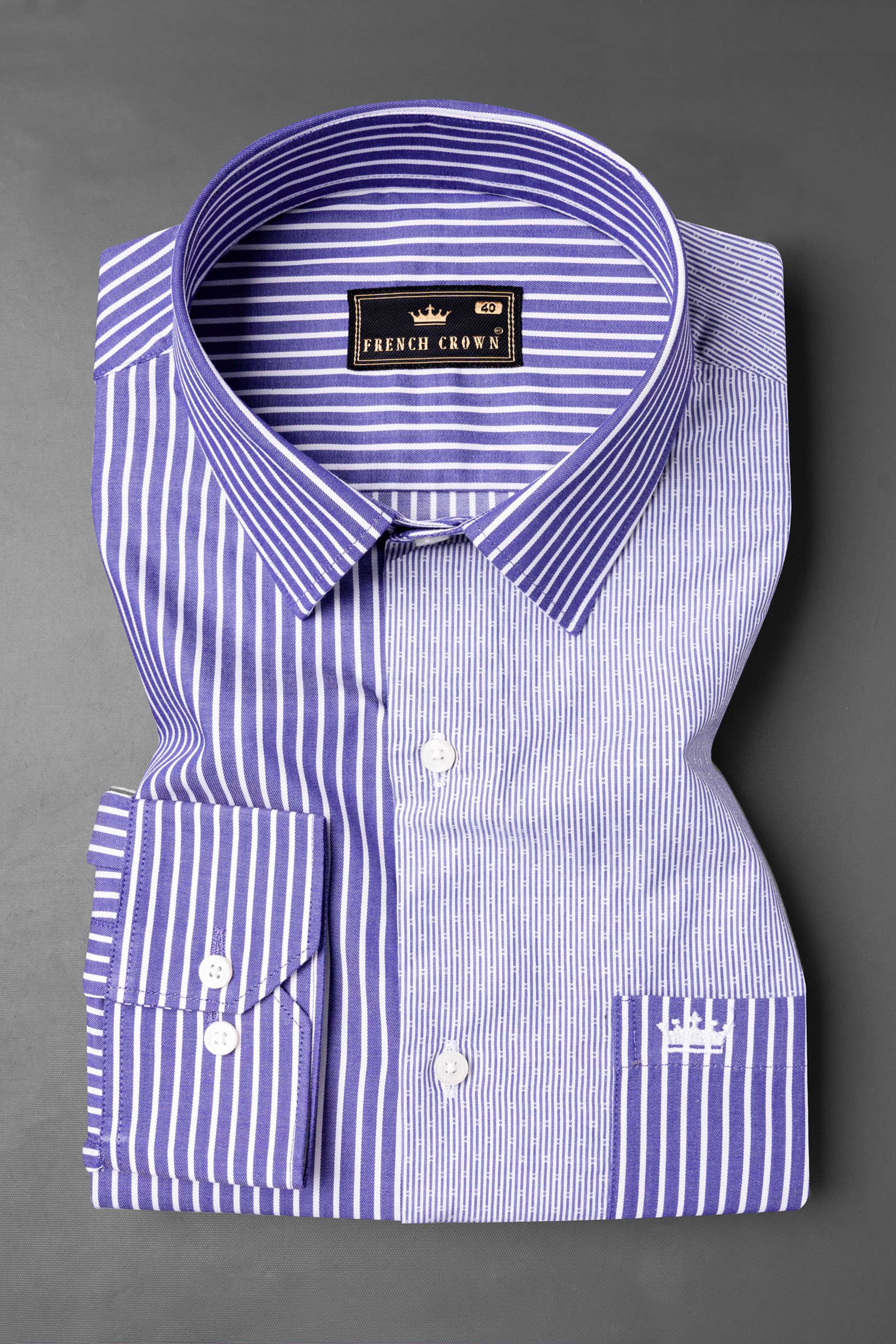 Victoria Blue Striped Premium Cotton Shirt