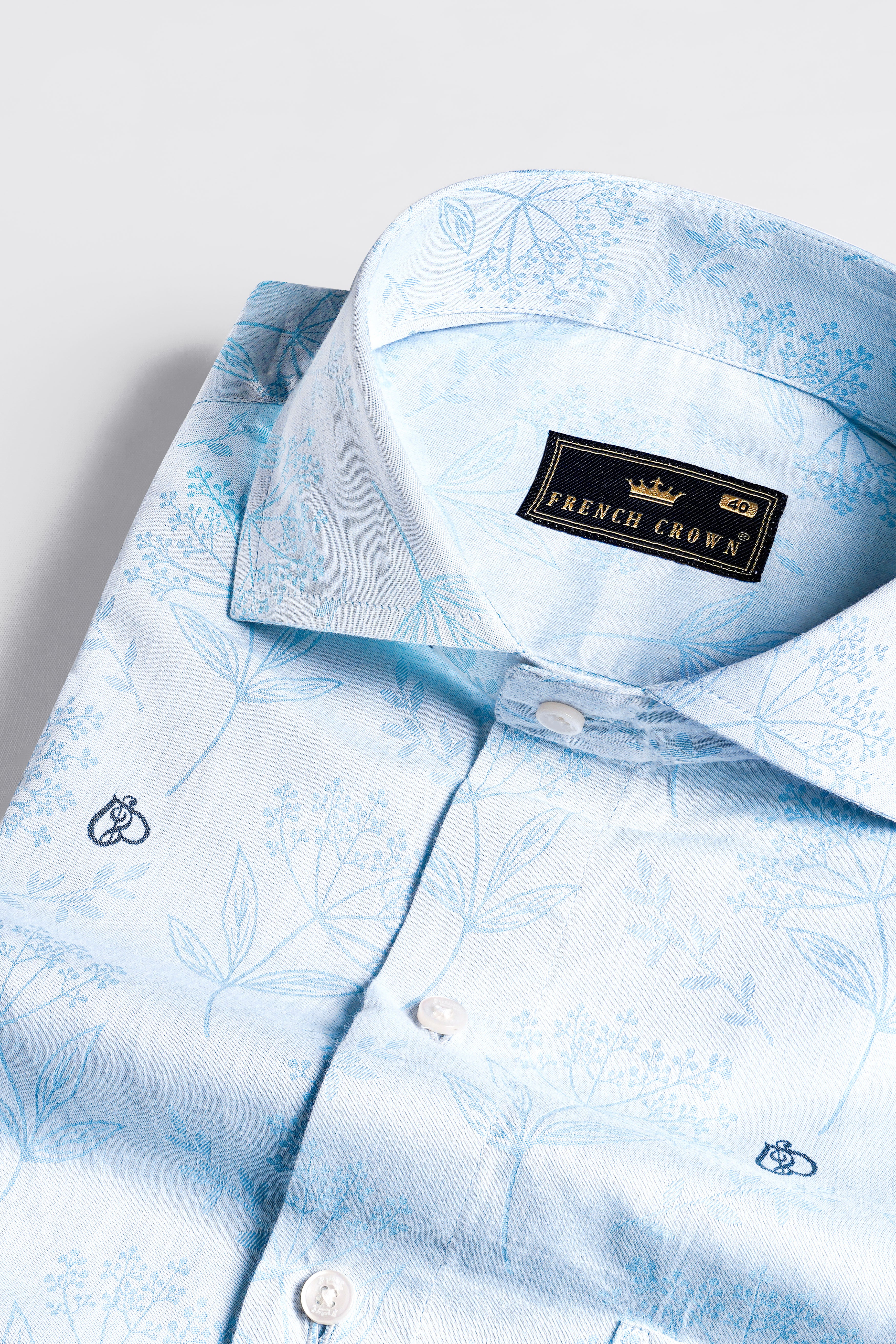 Link Water Tropical Jacquard Textured Premium Giza Cotton Shirt