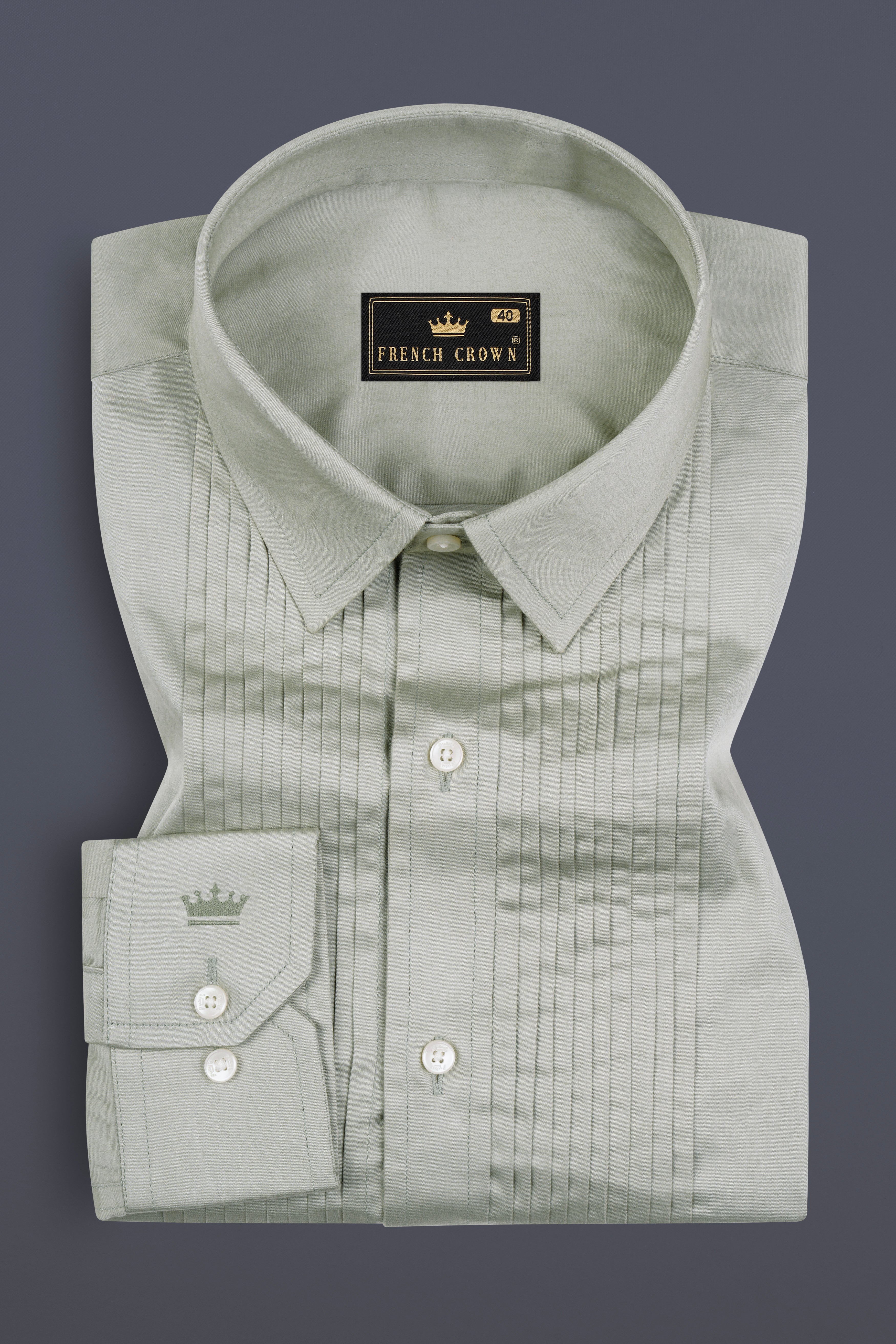 Surf Crest Green Super Soft Premium Cotton Tuxedo Shirt
