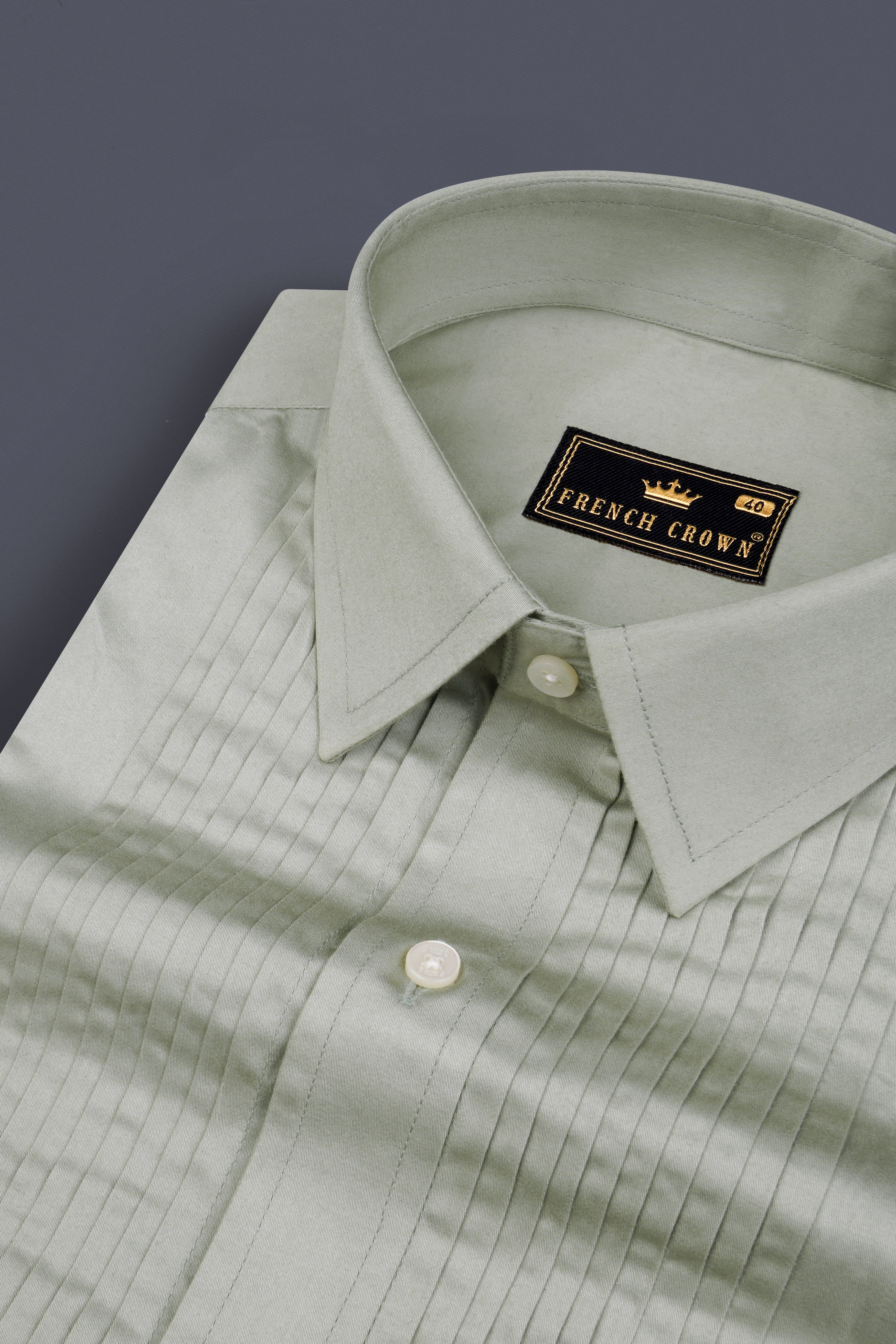 Surf Crest Green Super Soft Premium Cotton Tuxedo Shirt