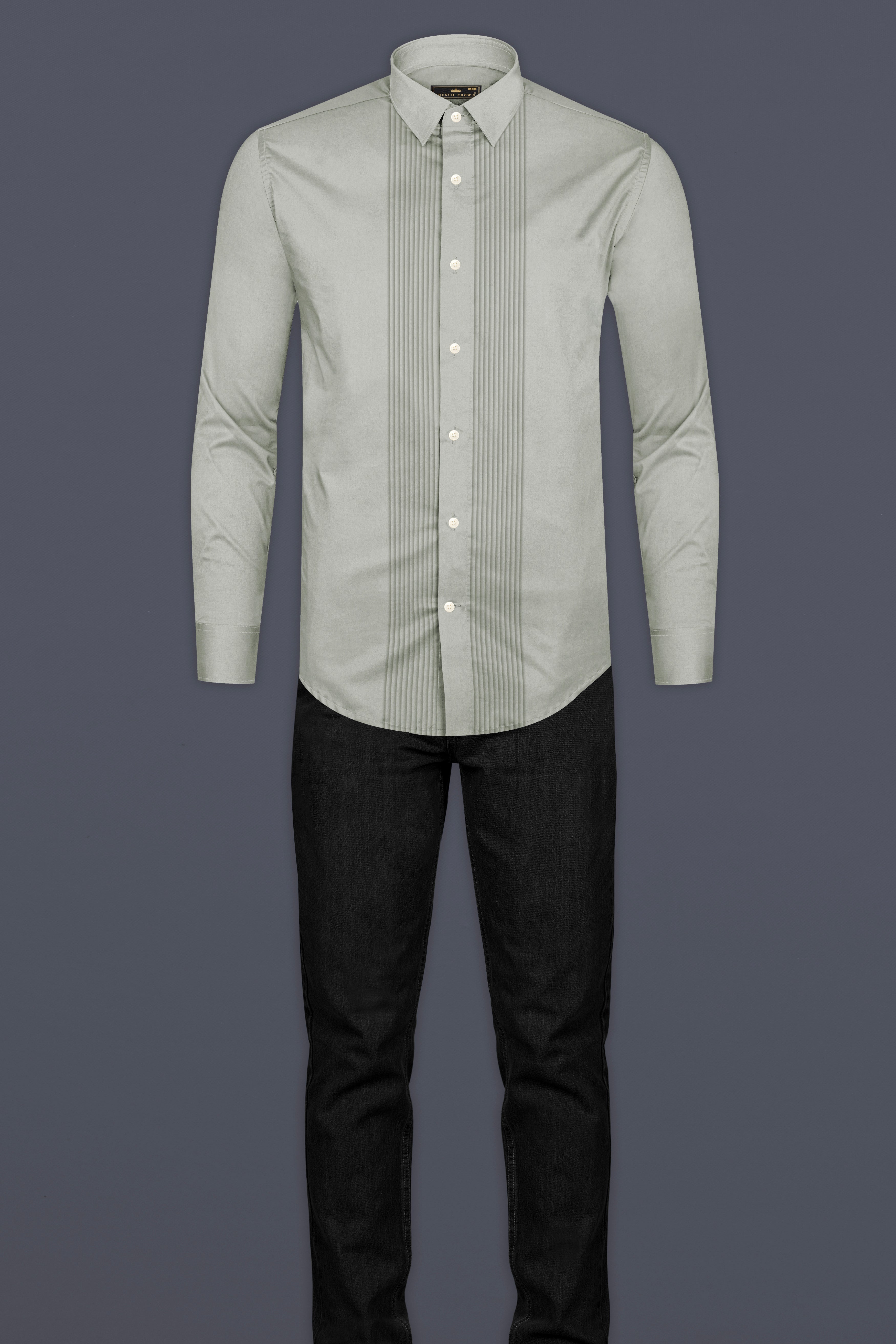 Surf Crest Green Super Soft Premium Cotton Tuxedo Shirt